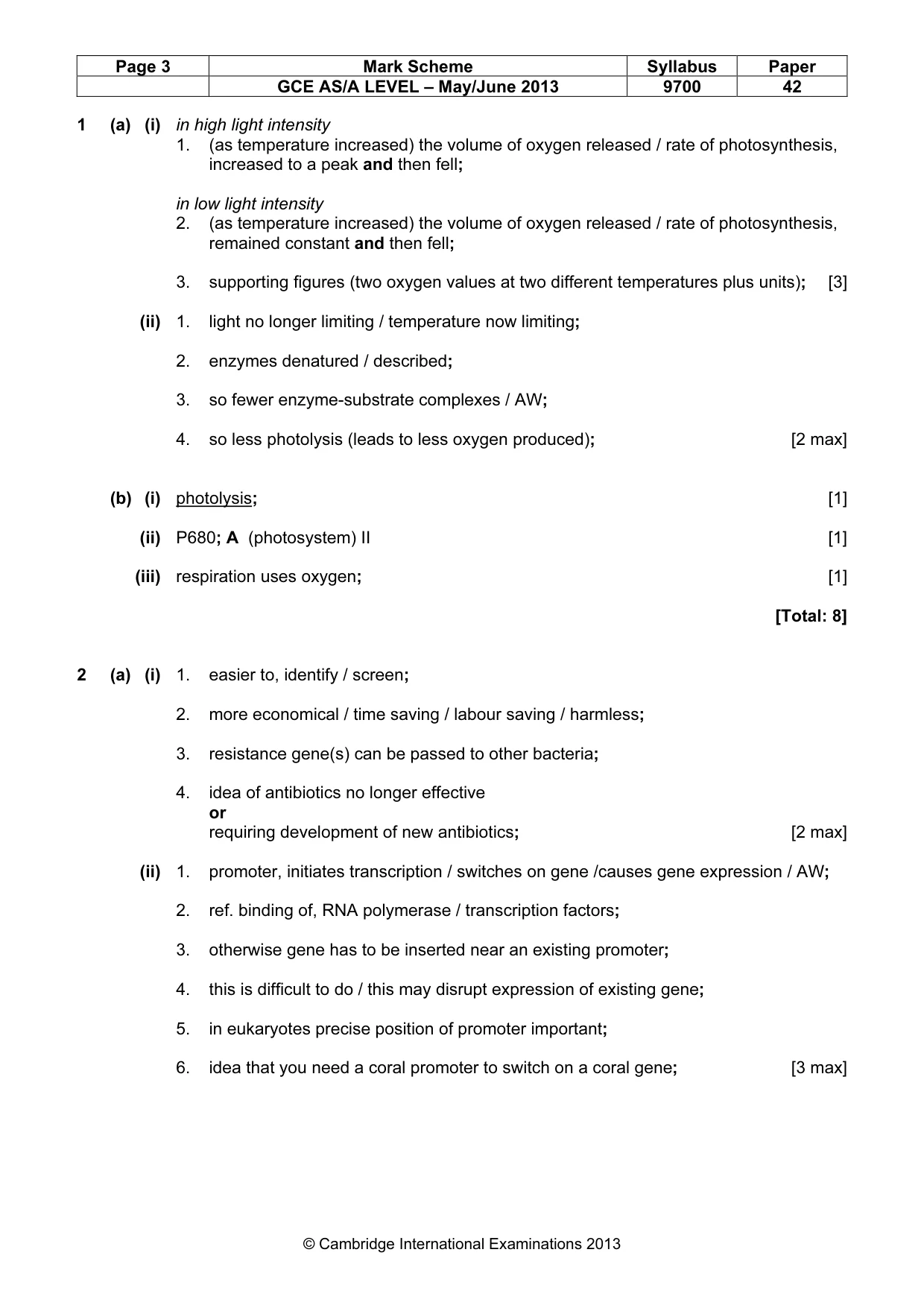 Mark scheme, page 3 of 13