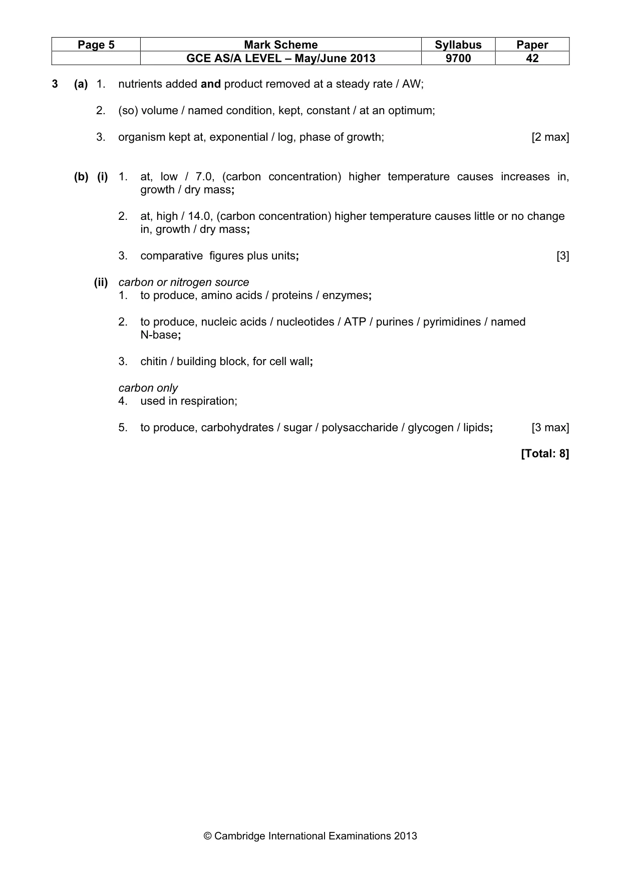 Mark scheme, page 5 of 13