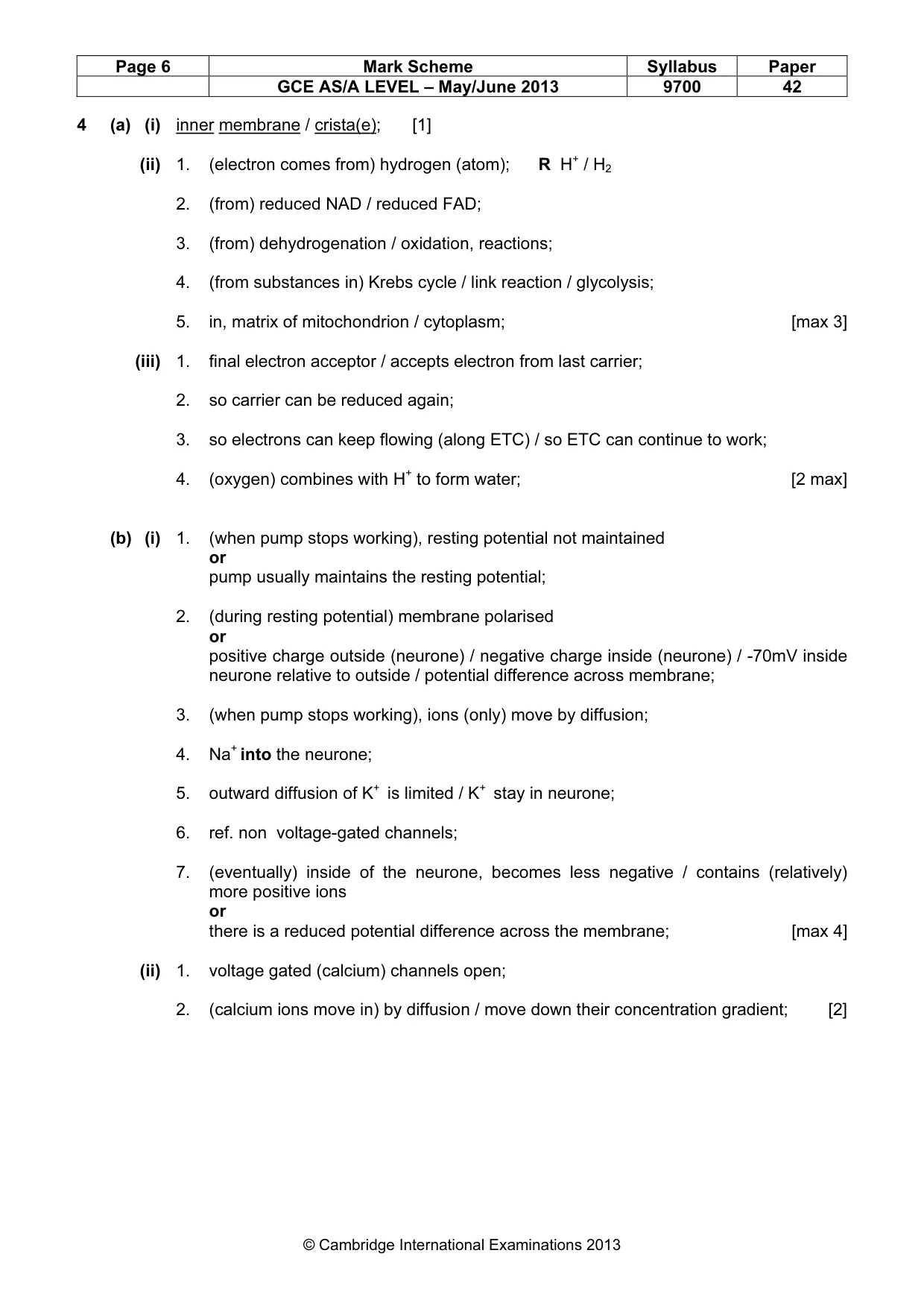 Mark scheme, page 6 of 13