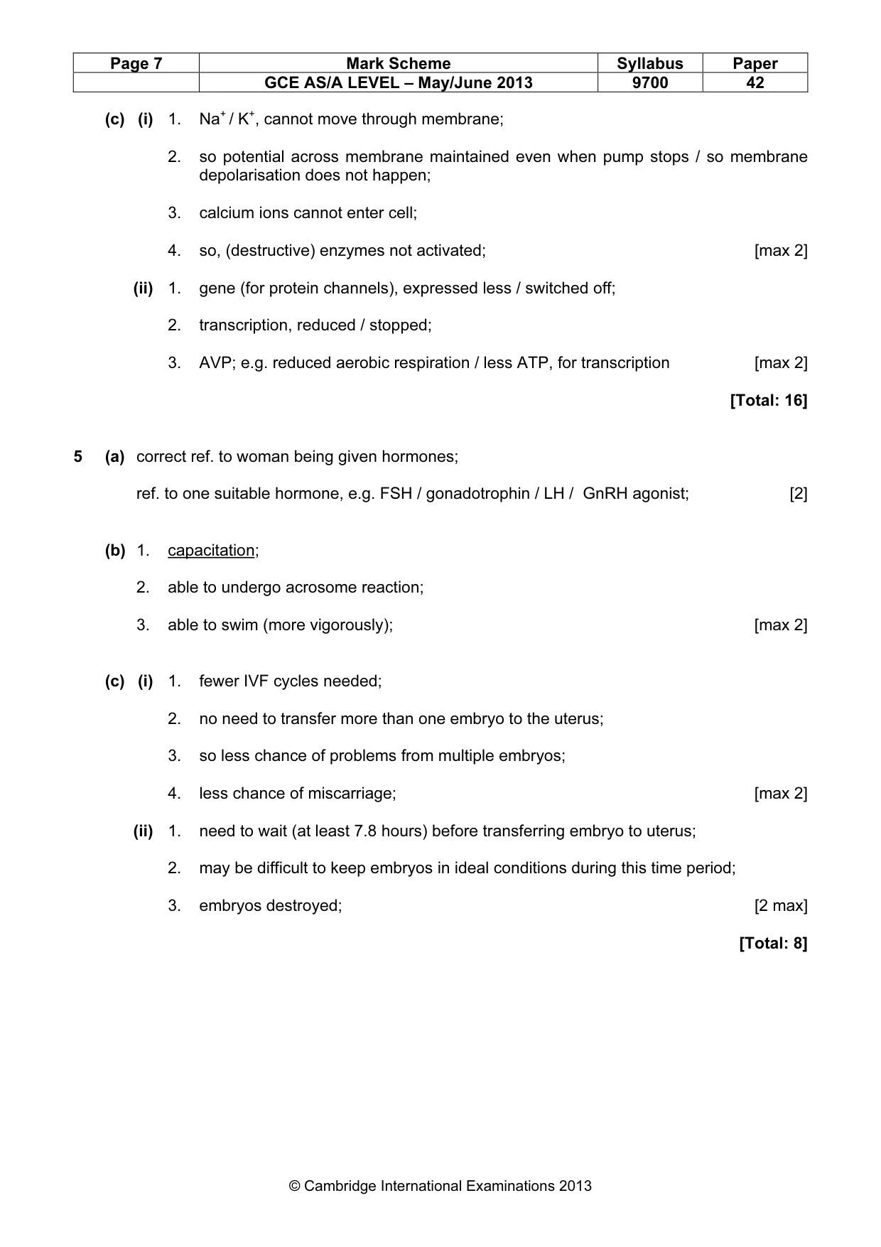 Mark scheme, page 7 of 13