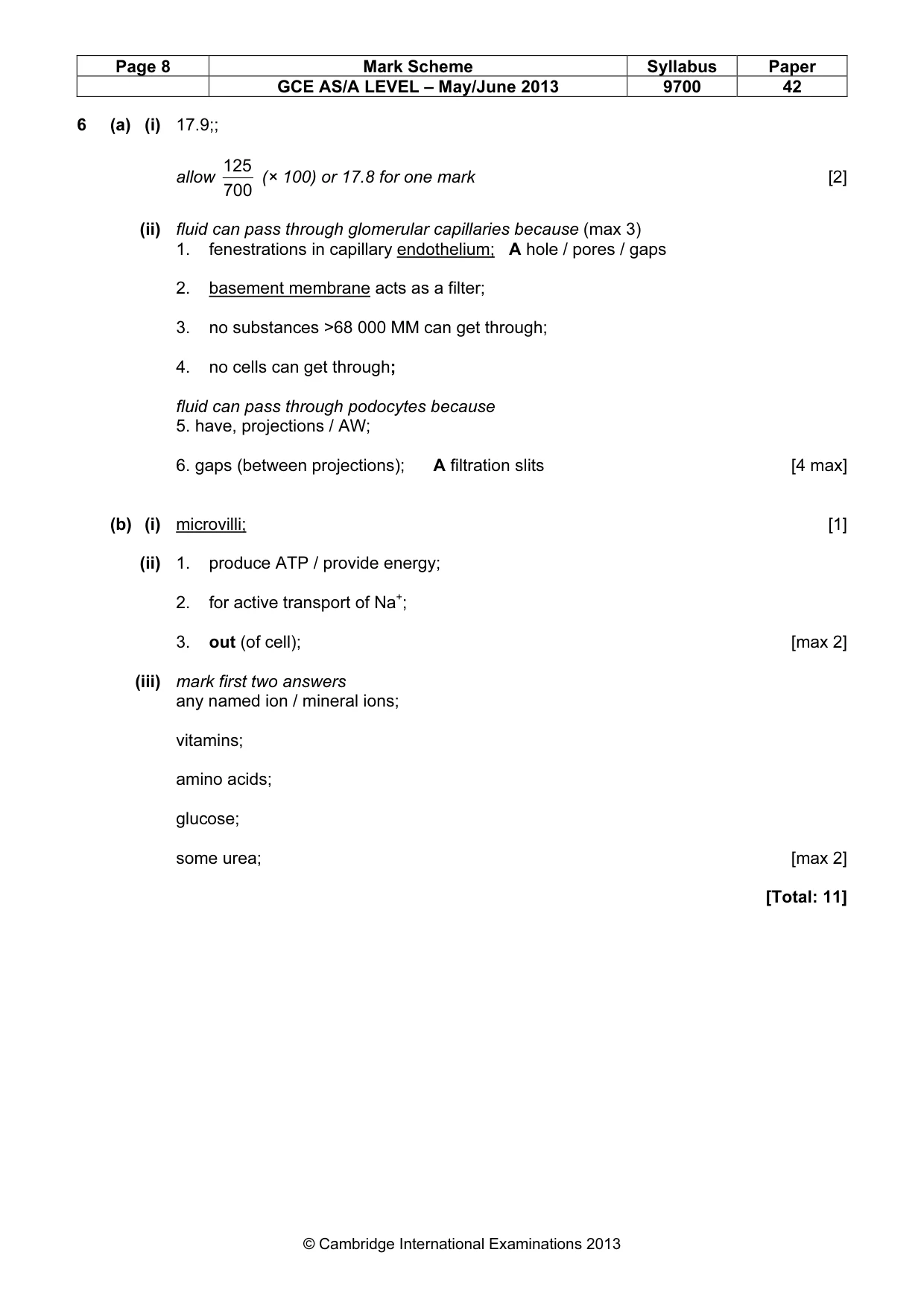 Mark scheme, page 8 of 13