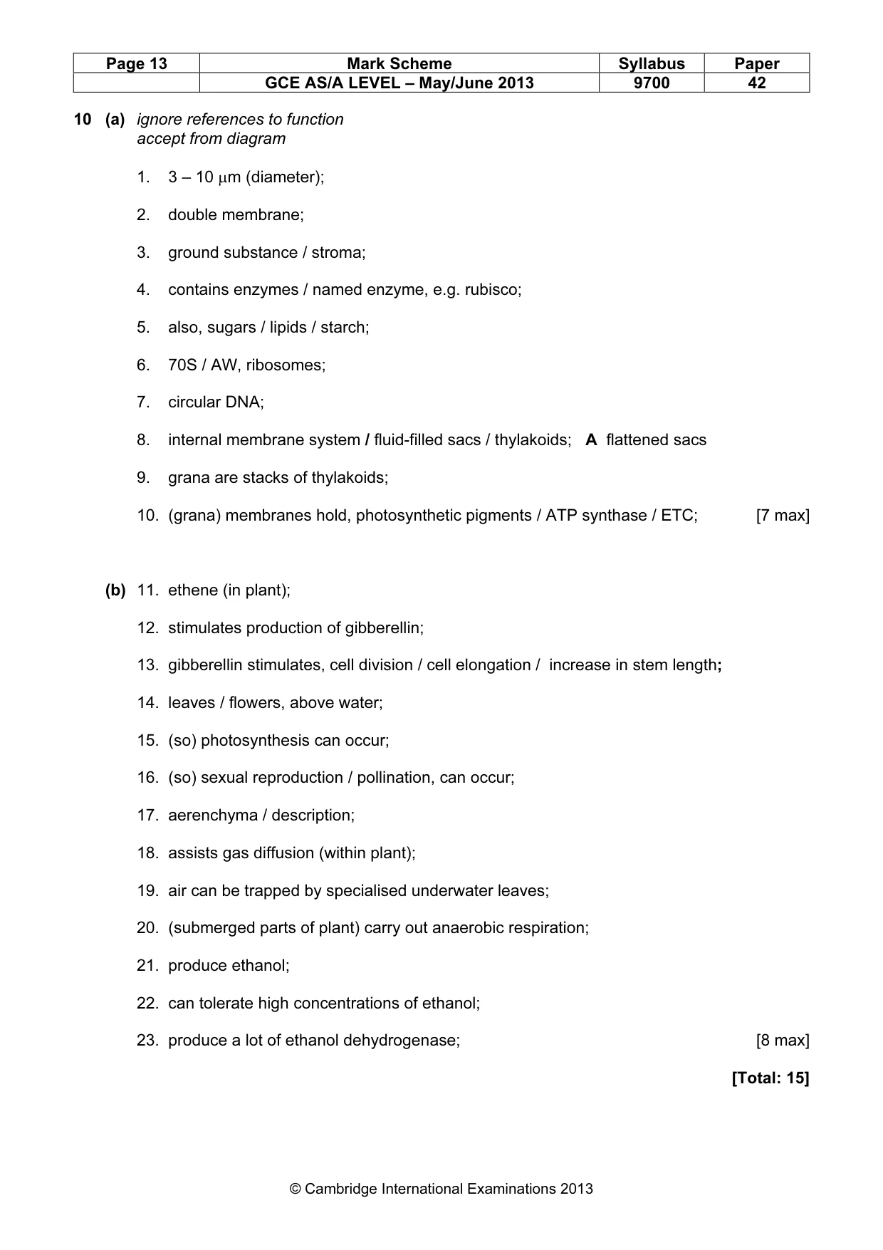 Mark scheme, page 13 of 13