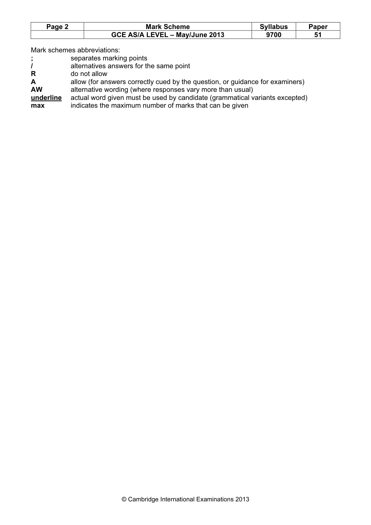 Mark scheme, page 2 of 9