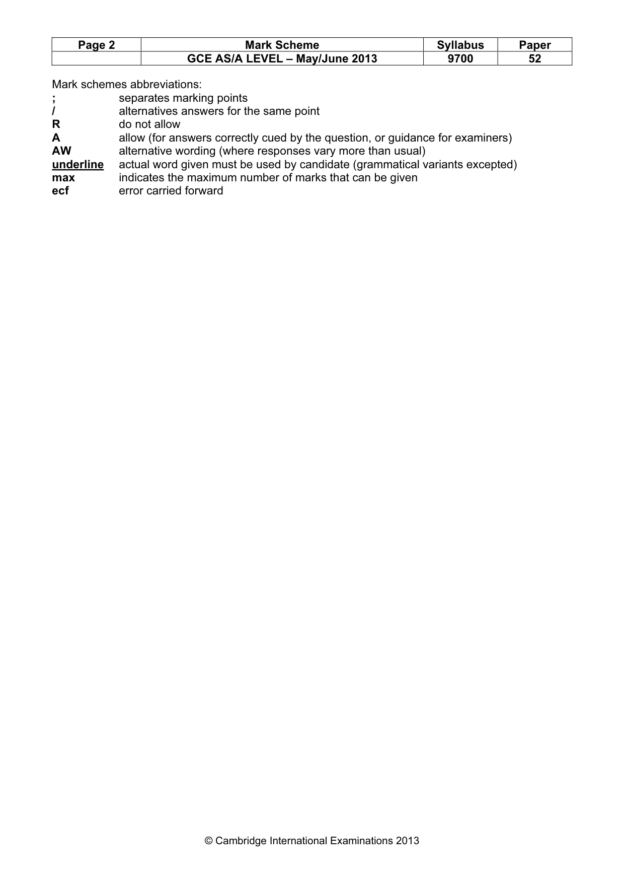 Mark scheme, page 2 of 8