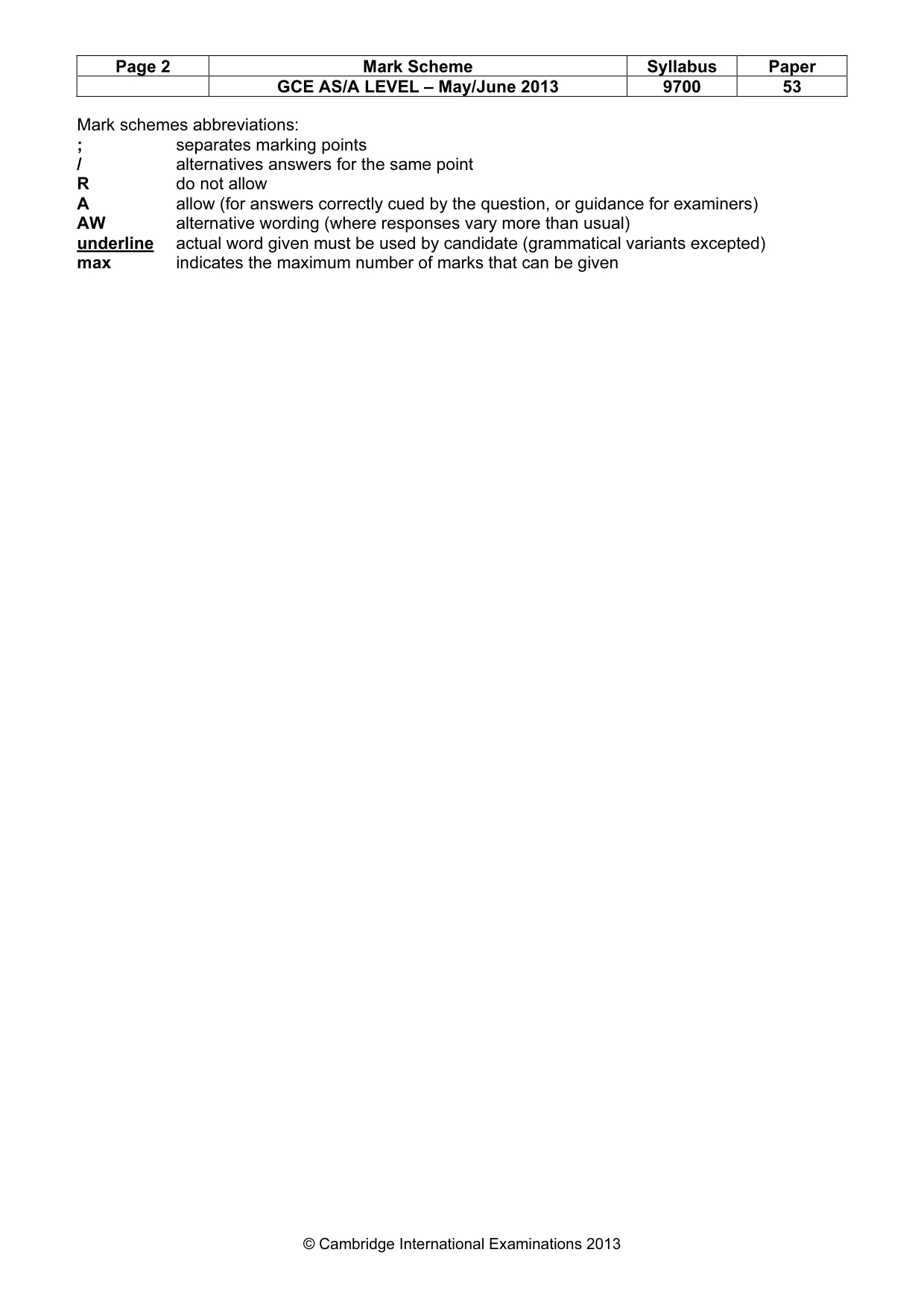 Mark scheme, page 2 of 9