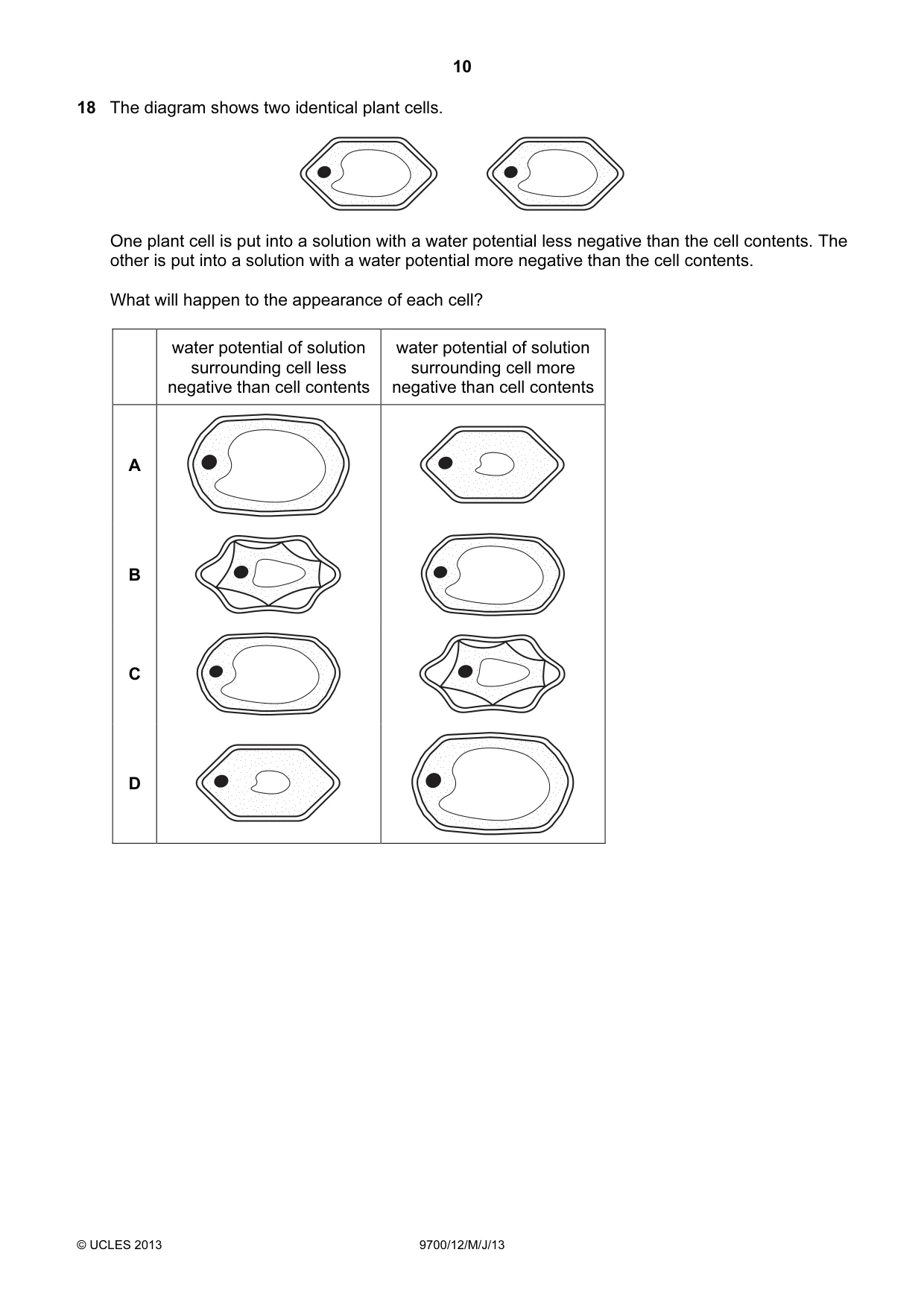 Cambridge A Level Biology 9700 2013 May/June Paper 1 · Variant 2 question paper, page 10 of 20