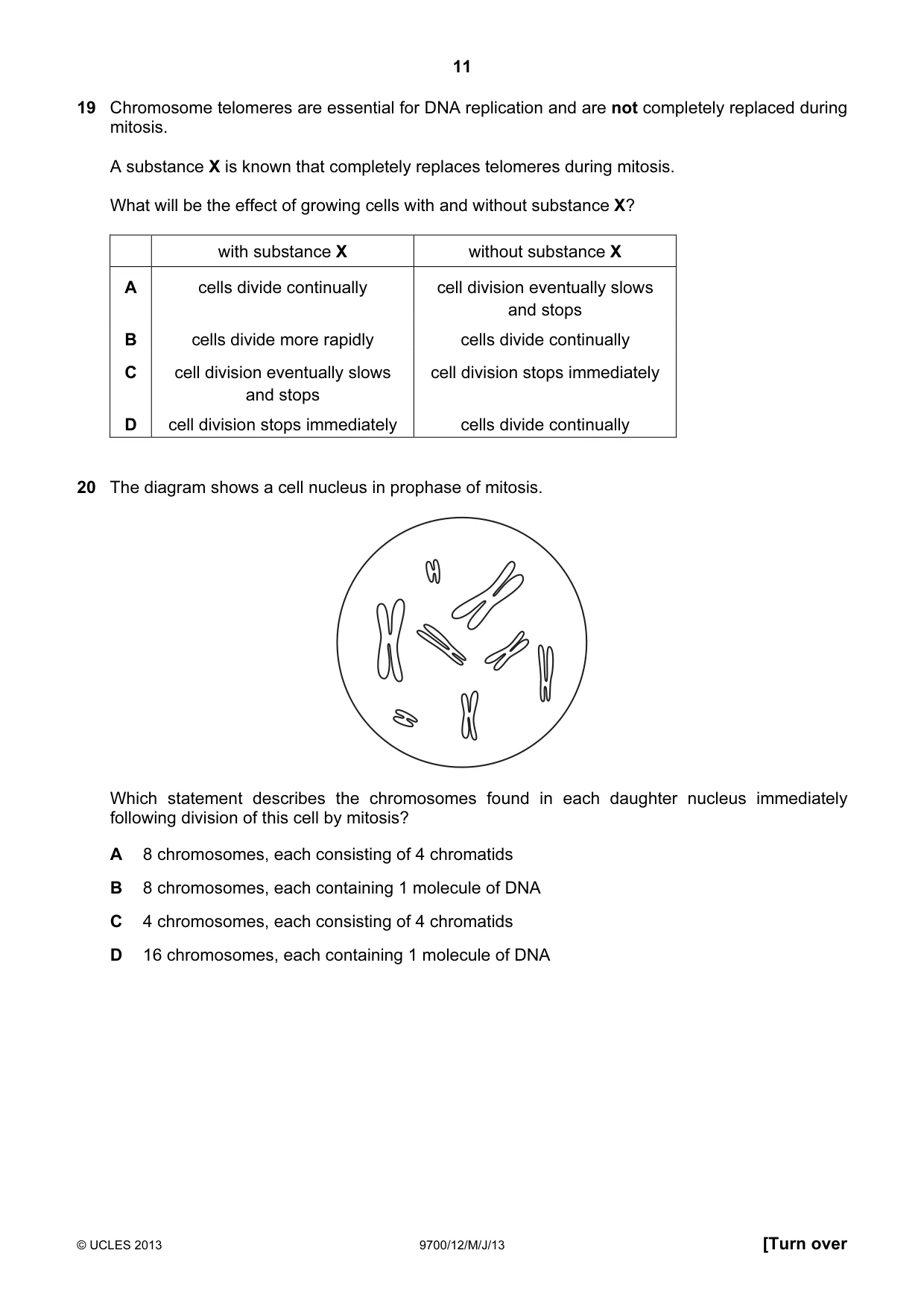 Cambridge A Level Biology 9700 2013 May/June Paper 1 · Variant 2 question paper, page 11 of 20