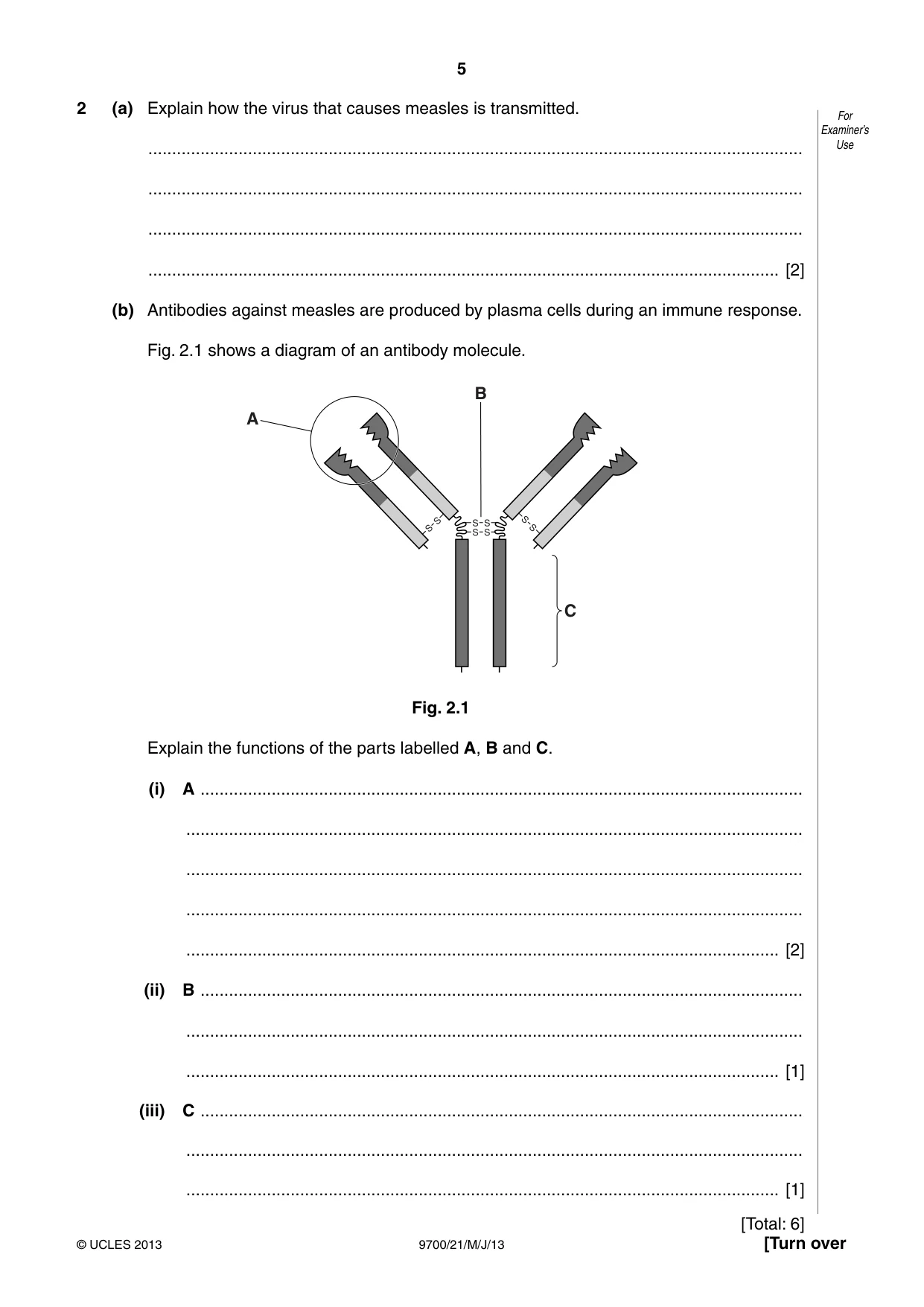 Cambridge A Level Biology 9700 2013 May/June Paper 2 · Variant 1 question paper, page 5 of 12