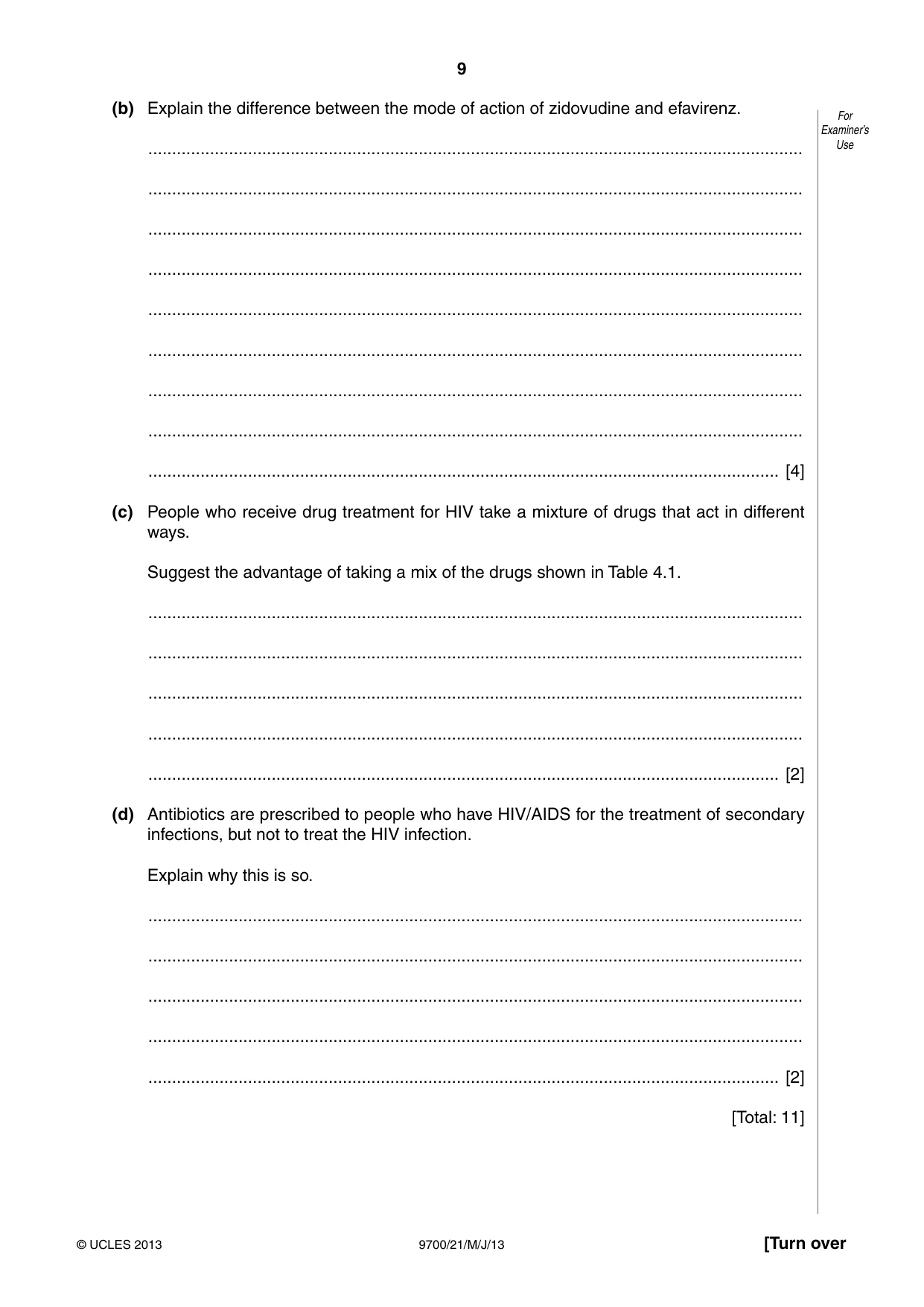 Cambridge A Level Biology 9700 2013 May/June Paper 2 · Variant 1 question paper, page 9 of 12