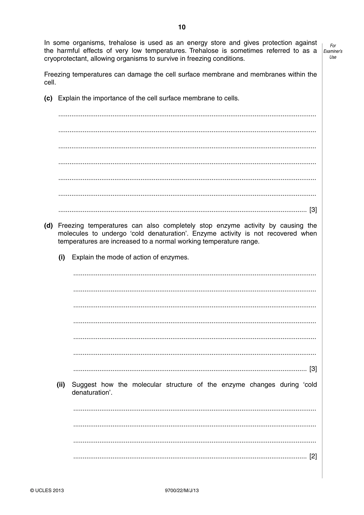 Cambridge A Level Biology 9700 2013 May/June Paper 2 · Variant 2 question paper, page 10 of 16