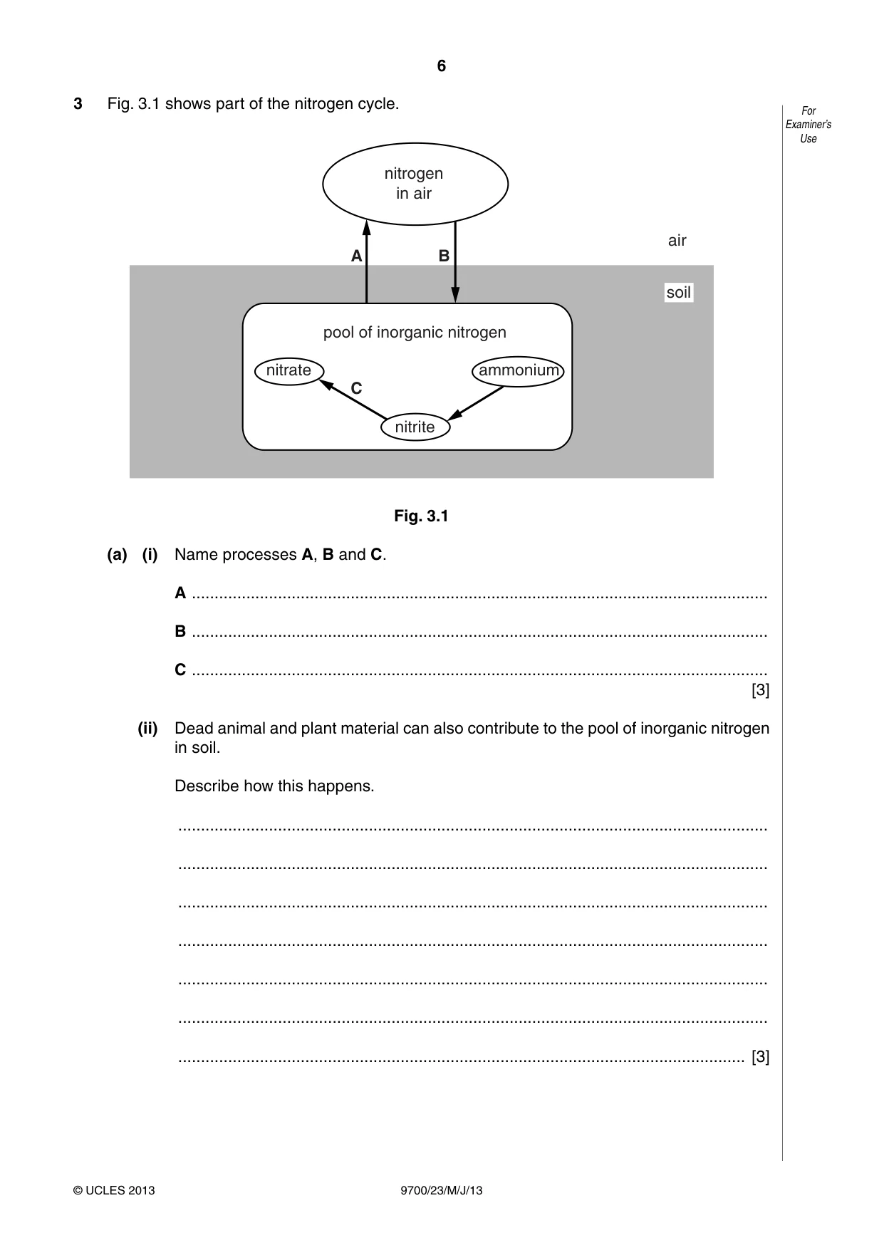 Cambridge A Level Biology 9700 2013 May/June Paper 2 · Variant 3 question paper, page 6 of 12