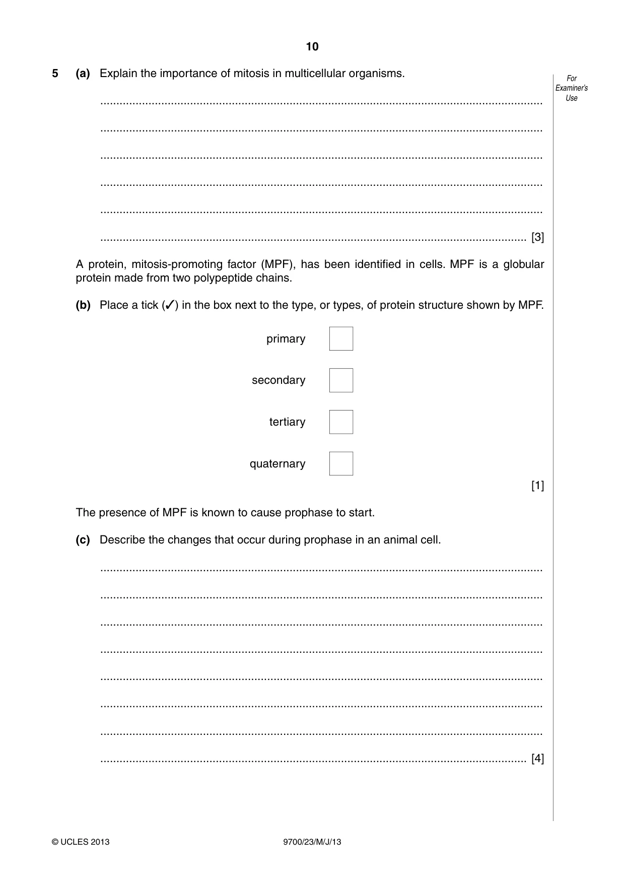 Cambridge A Level Biology 9700 2013 May/June Paper 2 · Variant 3 question paper, page 10 of 12
