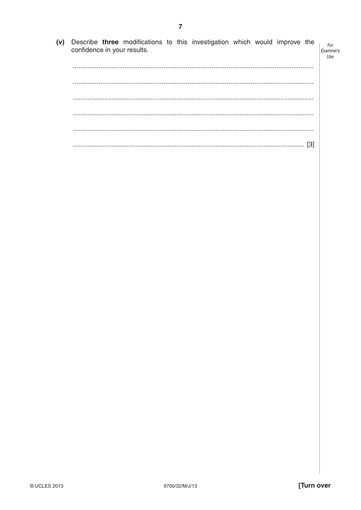 Cambridge A Level Biology 9700 2013 May/June Paper 3 · Variant 2 question paper, page 7 of 16