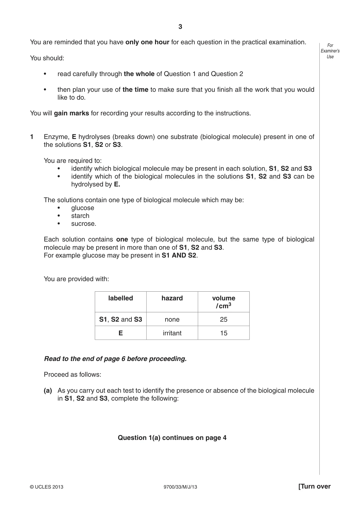 Cambridge A Level Biology 9700 2013 May/June Paper 3 · Variant 3 question paper, page 3 of 12