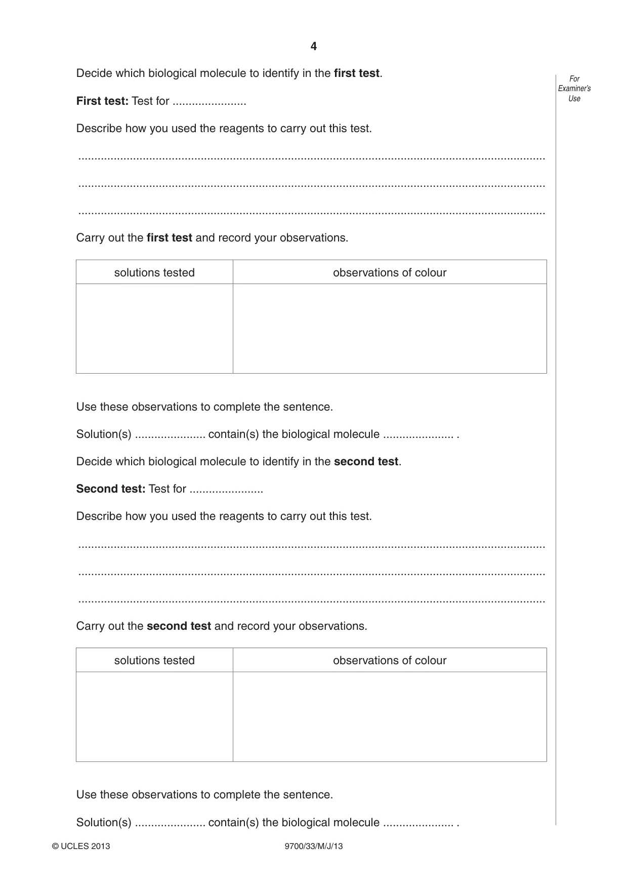 Cambridge A Level Biology 9700 2013 May/June Paper 3 · Variant 3 question paper, page 4 of 12