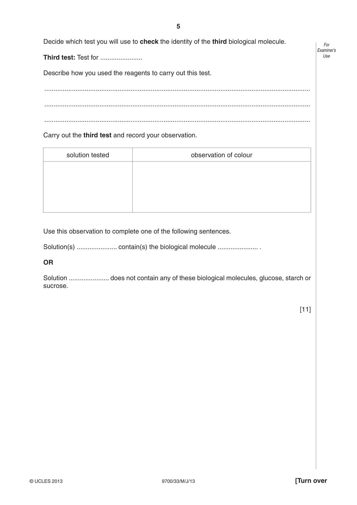 Cambridge A Level Biology 9700 2013 May/June Paper 3 · Variant 3 question paper, page 5 of 12