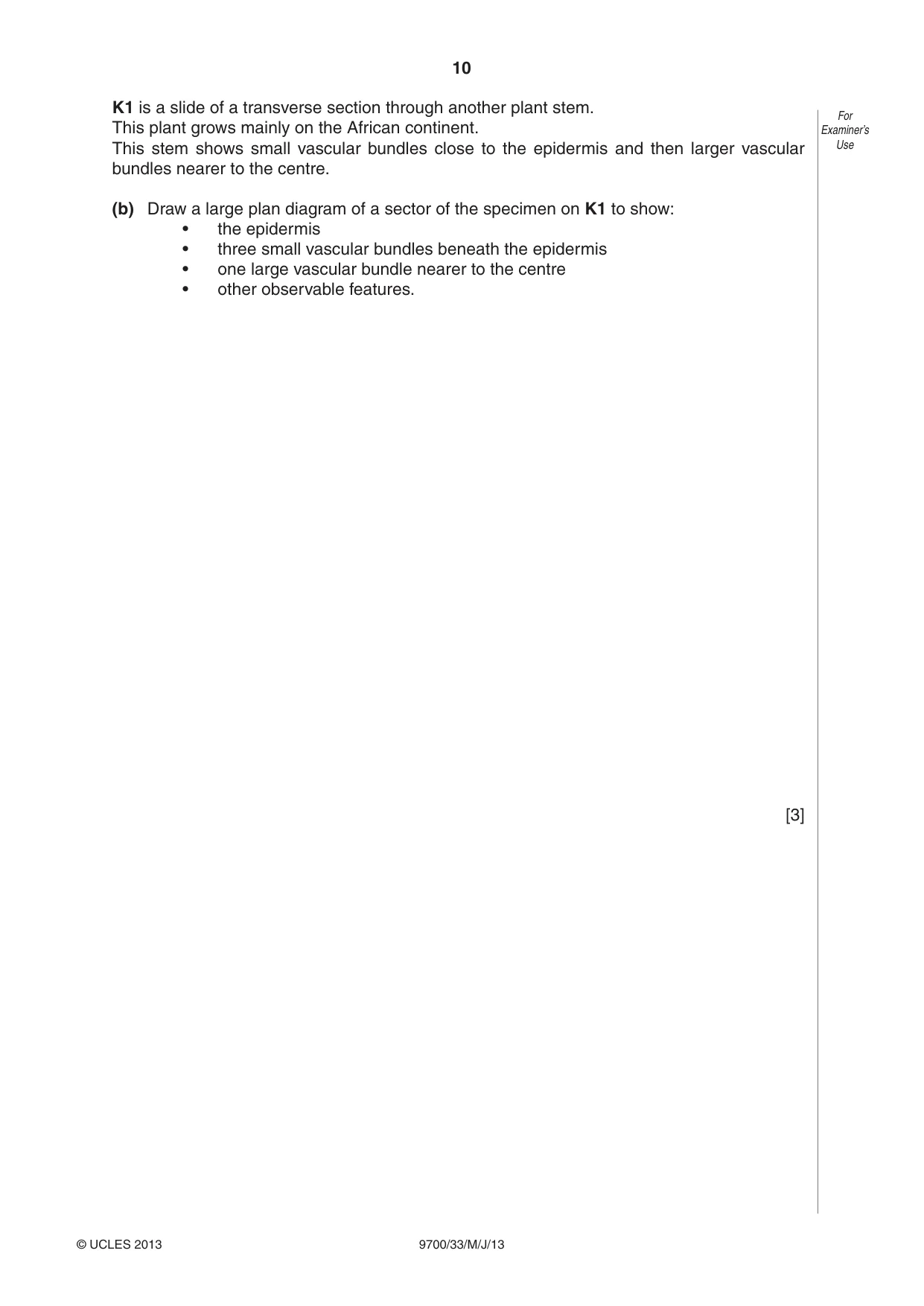Cambridge A Level Biology 9700 2013 May/June Paper 3 · Variant 3 question paper, page 10 of 12