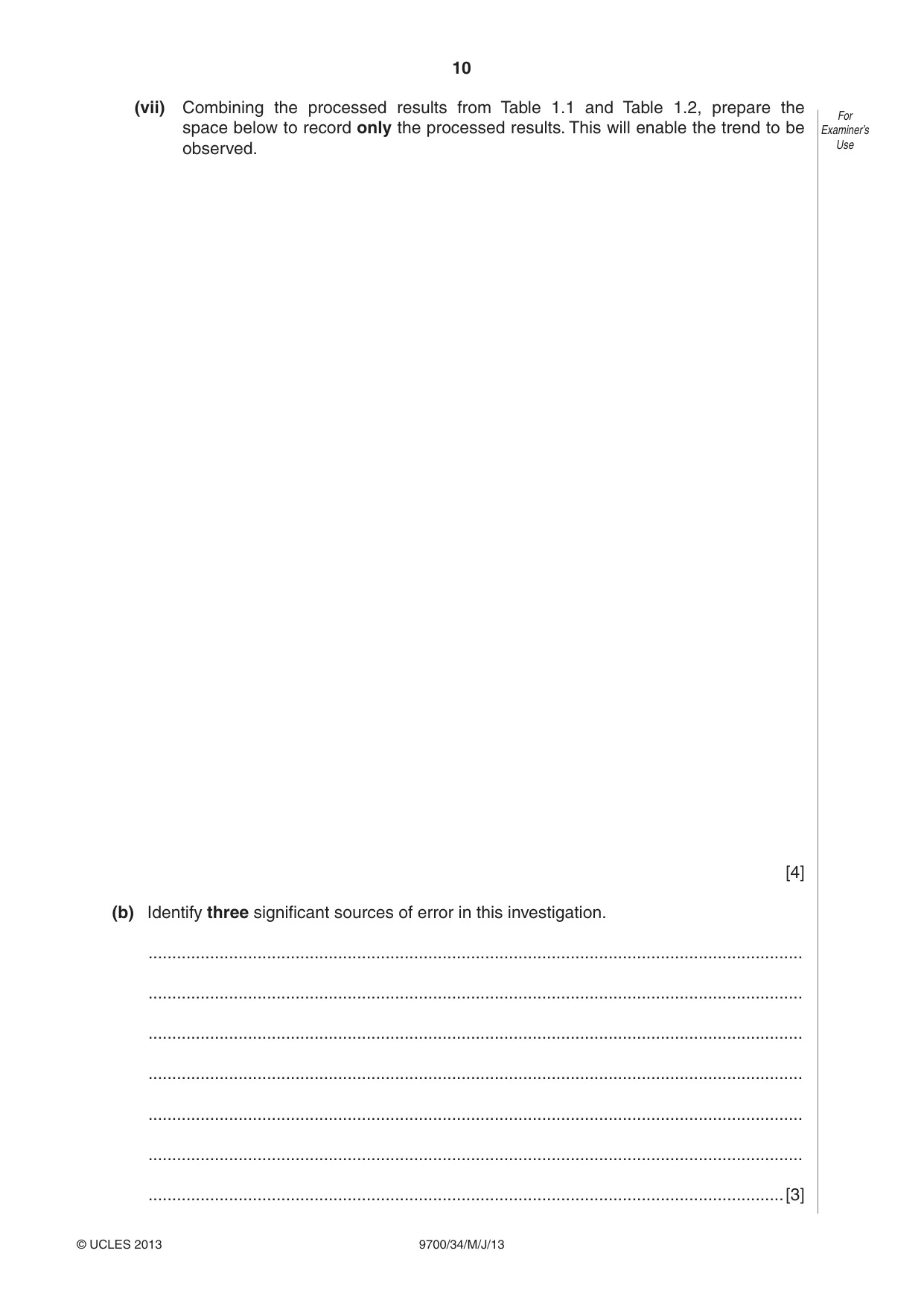 Cambridge A Level Biology 9700 2013 May/June Paper 3 · Variant 4 question paper, page 10 of 16