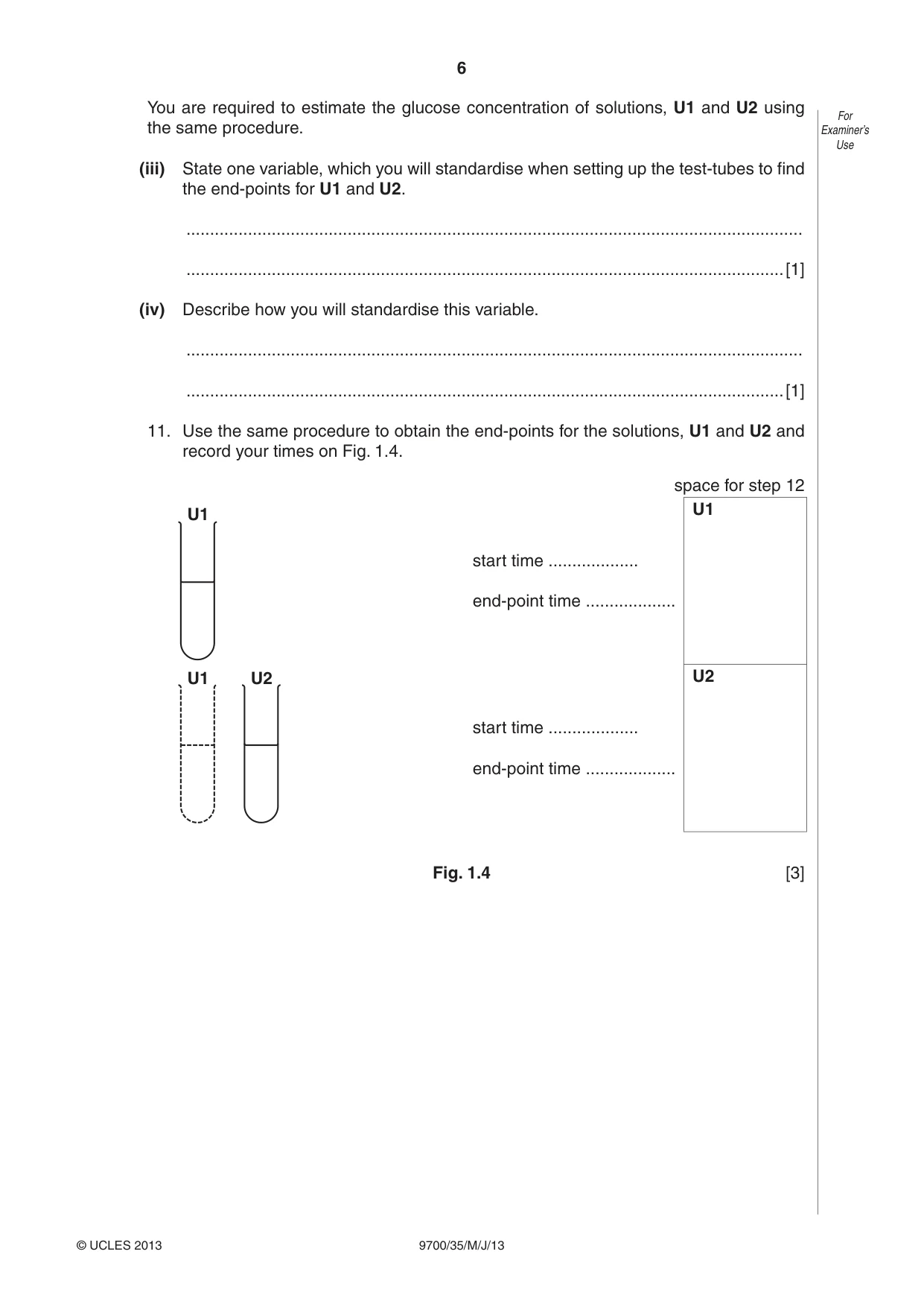 Cambridge A Level Biology 9700 2013 May/June Paper 3 · Variant 5 question paper, page 6 of 16