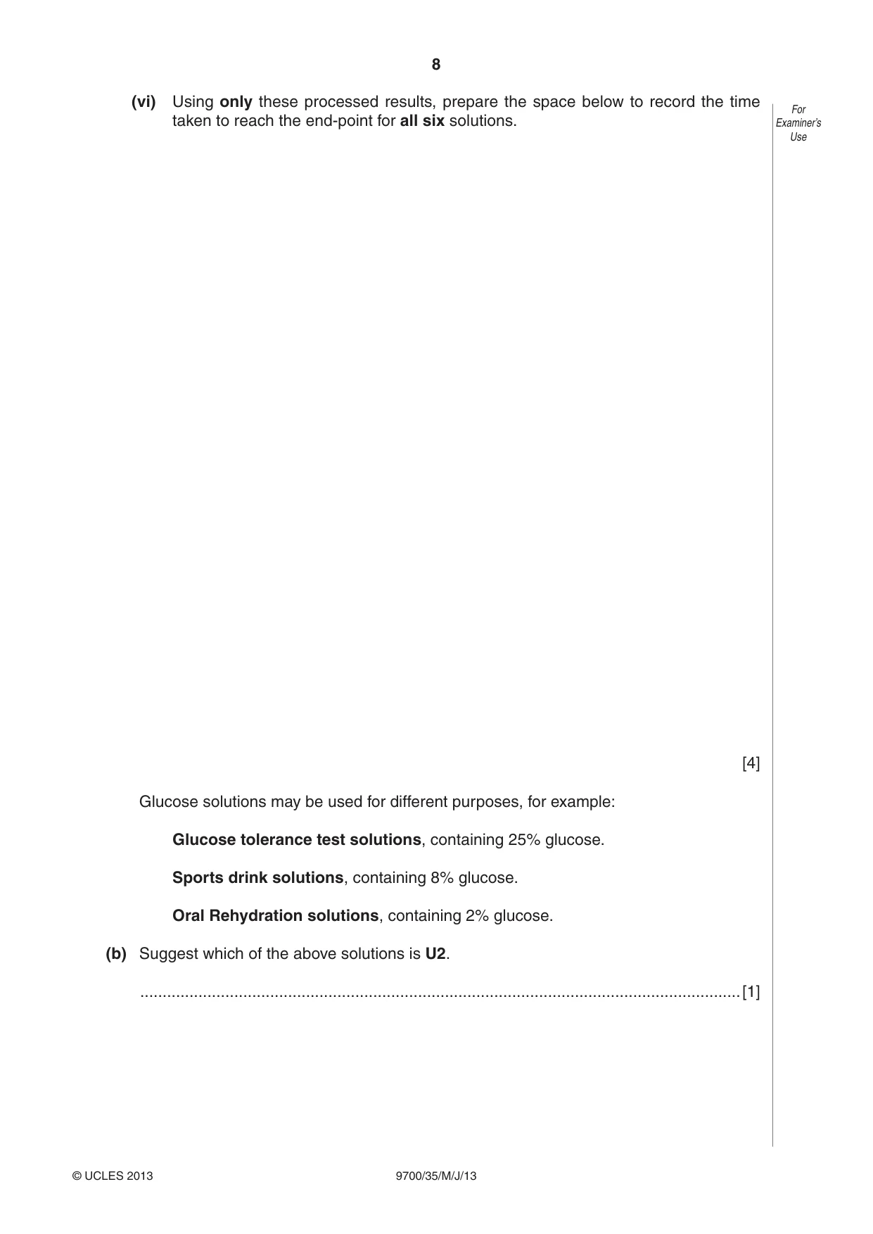 Cambridge A Level Biology 9700 2013 May/June Paper 3 · Variant 5 question paper, page 8 of 16