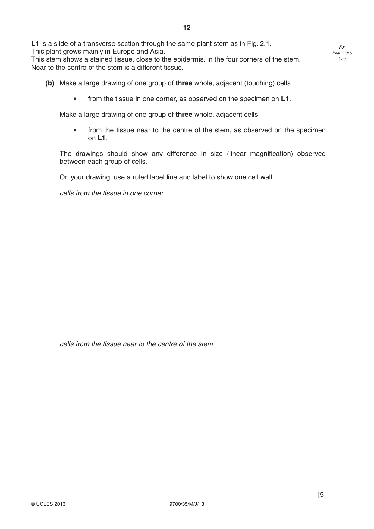 Cambridge A Level Biology 9700 2013 May/June Paper 3 · Variant 5 question paper, page 12 of 16