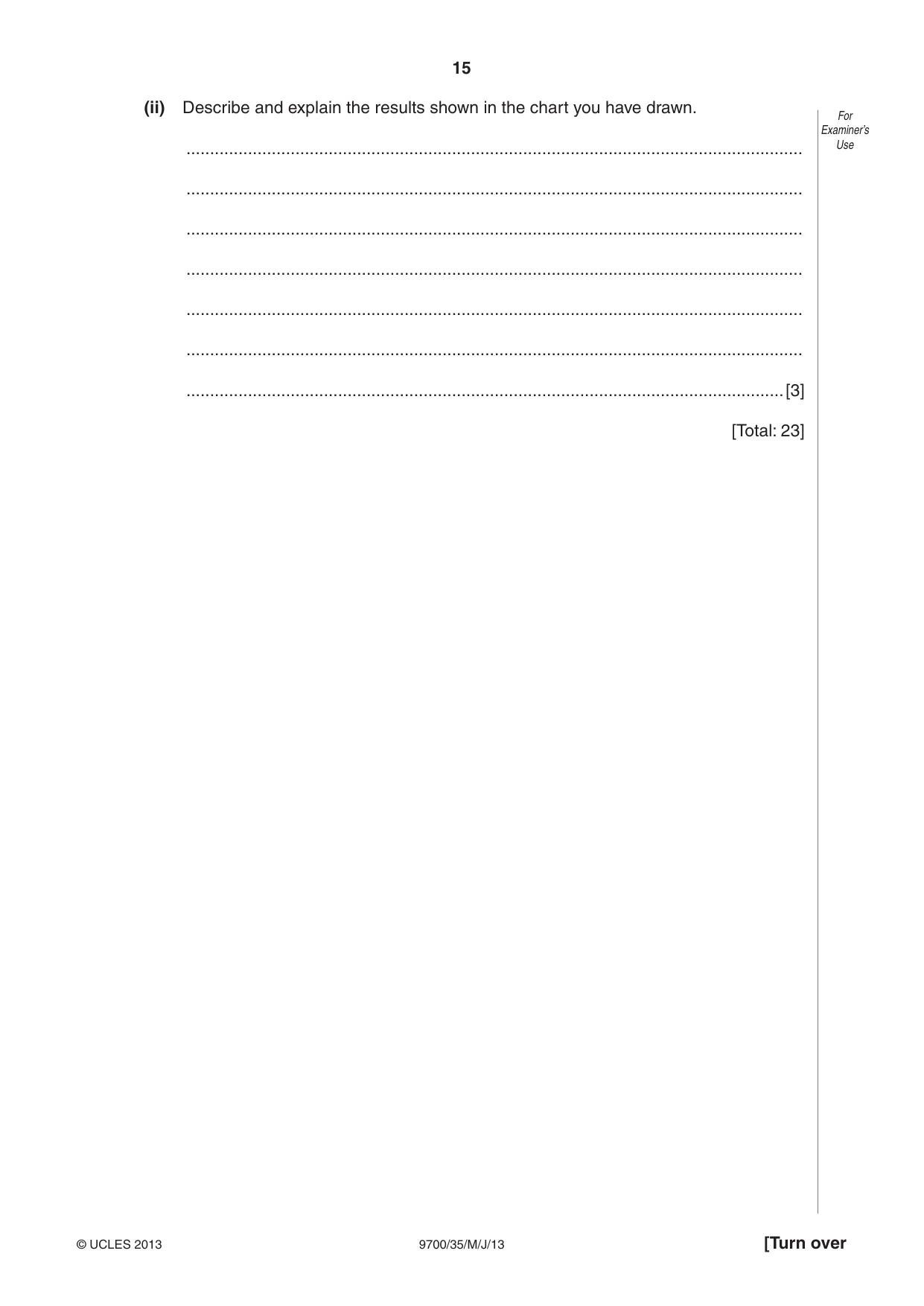 Cambridge A Level Biology 9700 2013 May/June Paper 3 · Variant 5 question paper, page 15 of 16