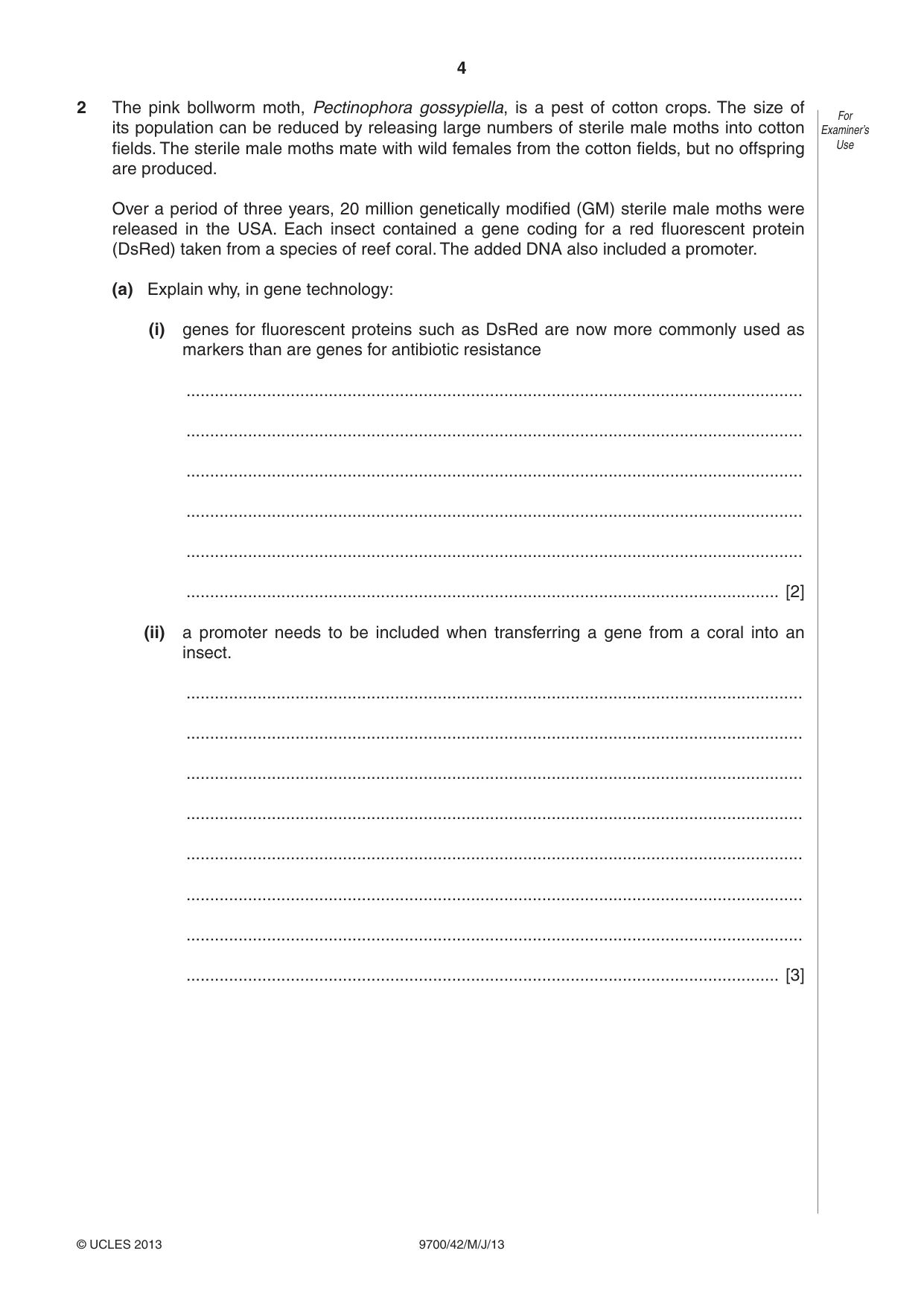 Cambridge A Level Biology 9700 2013 May/June Paper 4 · Variant 2 question paper, page 4 of 24