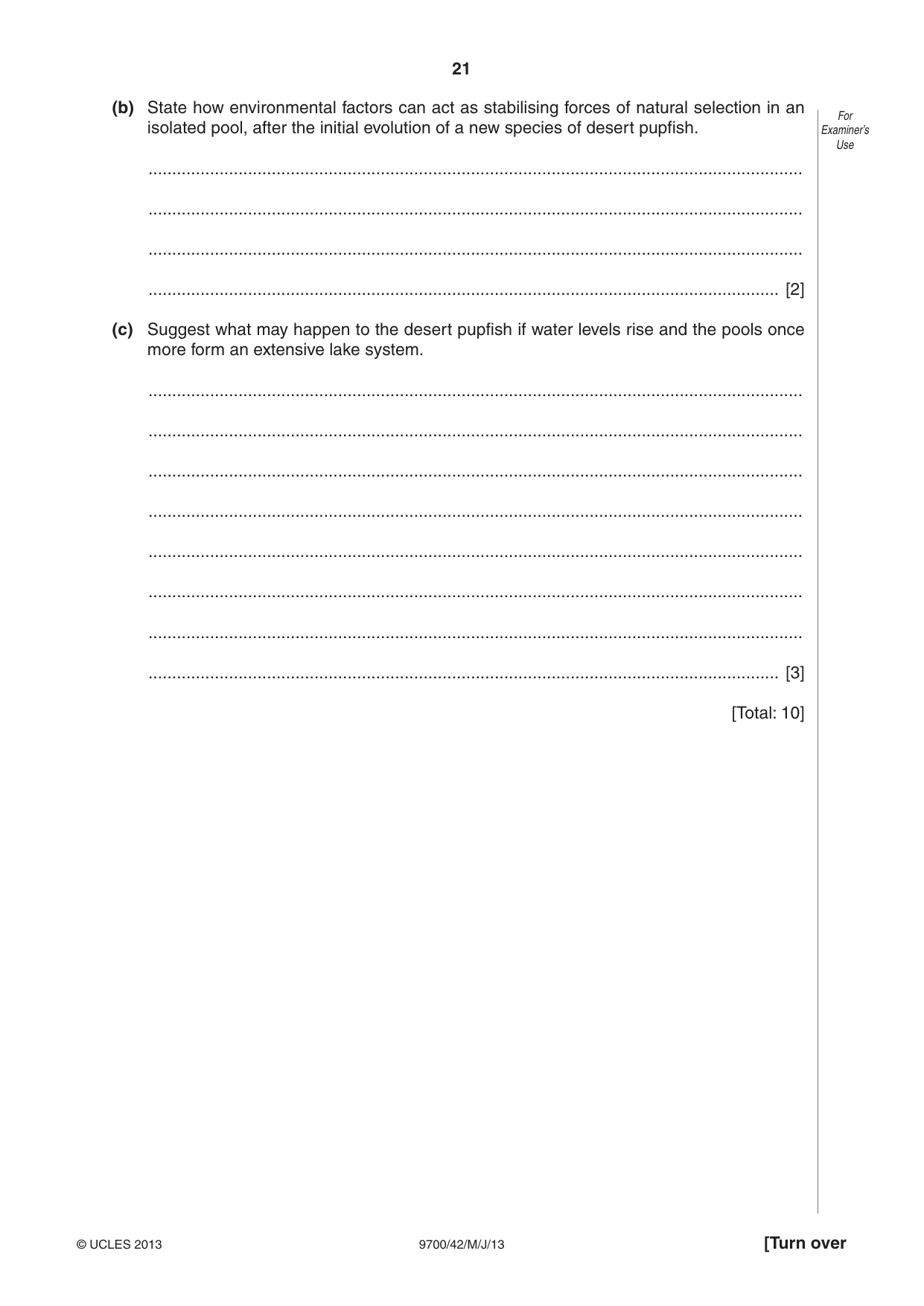 Cambridge A Level Biology 9700 2013 May/June Paper 4 · Variant 2 question paper, page 21 of 24