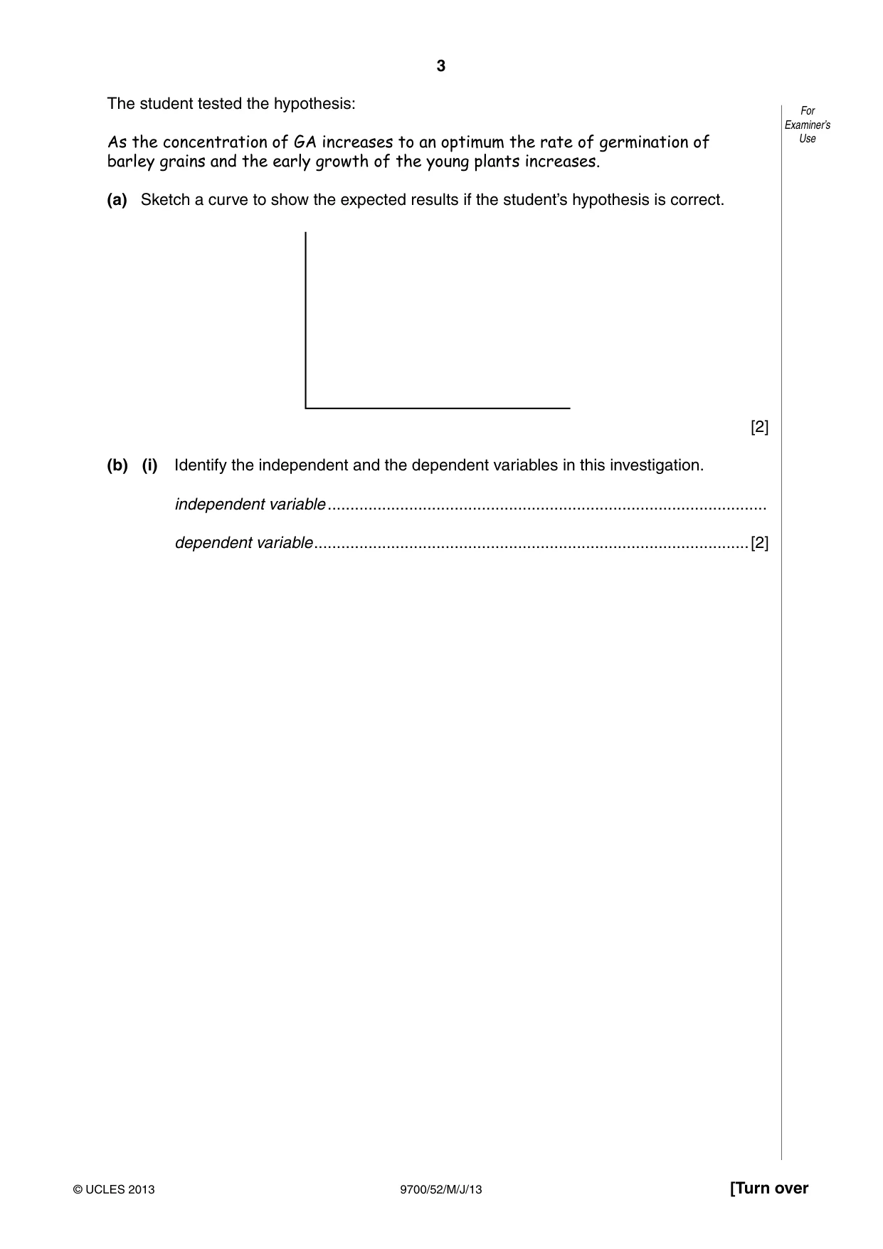Cambridge A Level Biology 9700 2013 May/June Paper 5 · Variant 2 question paper, page 3 of 8