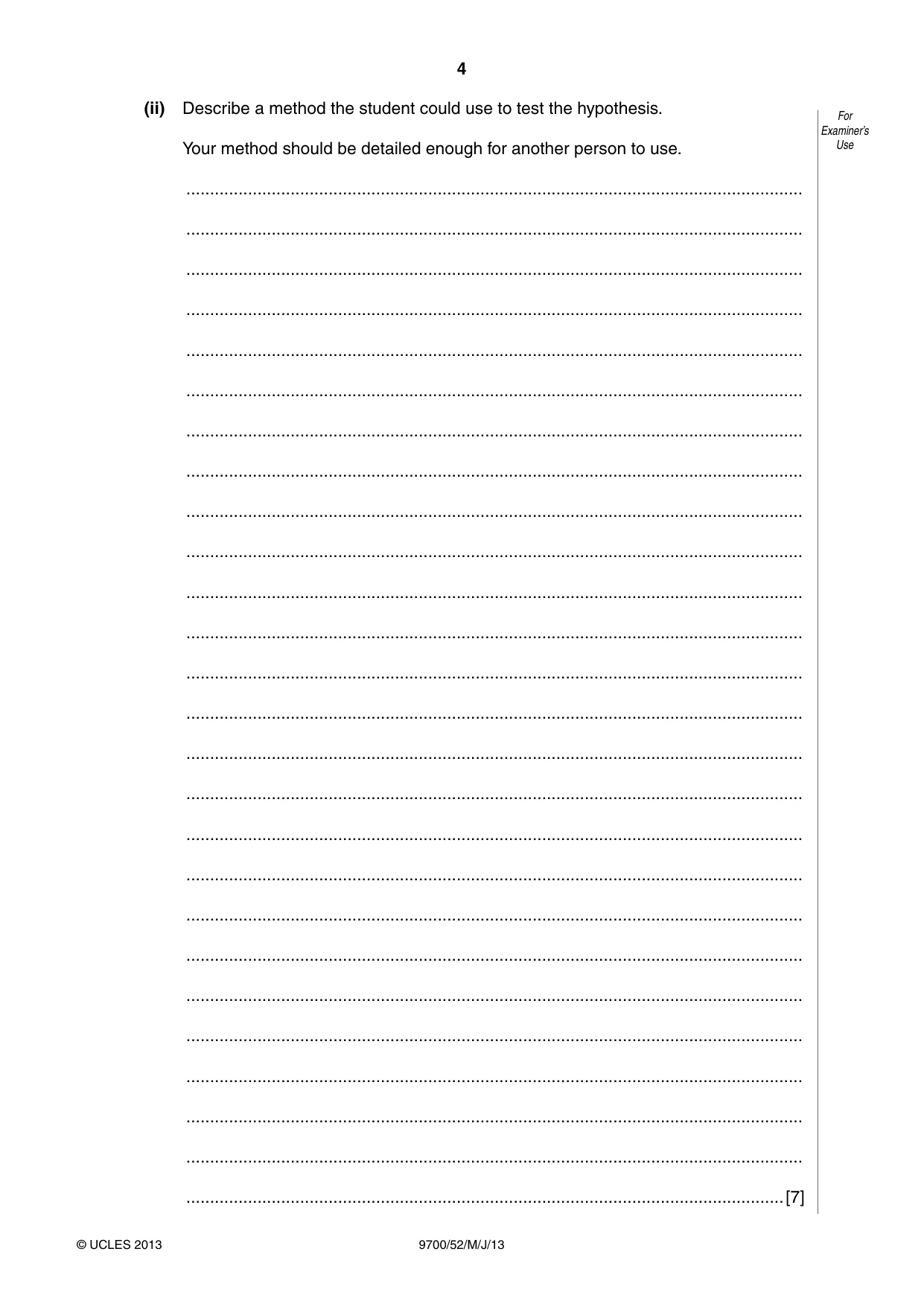Cambridge A Level Biology 9700 2013 May/June Paper 5 · Variant 2 question paper, page 4 of 8