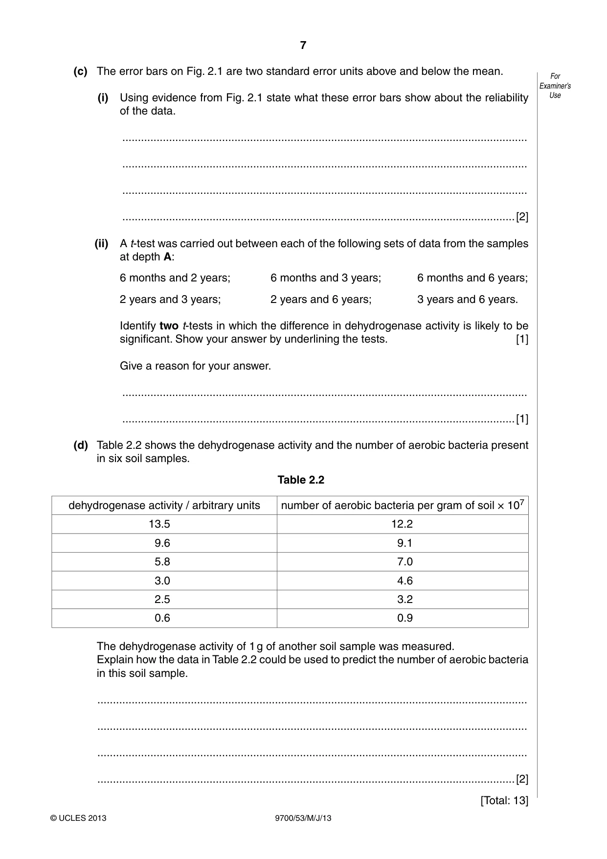 Cambridge A Level Biology 9700 2013 May/June Paper 5 · Variant 3 question paper, page 7 of 8