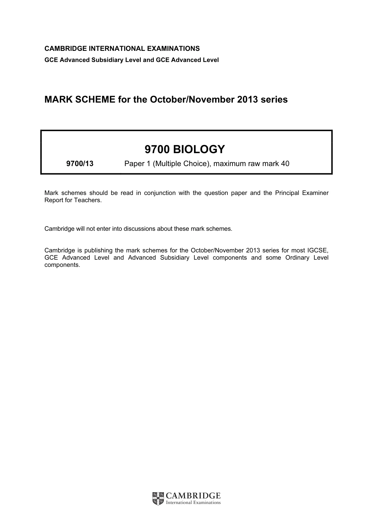 Mark scheme, page 1 of 2
