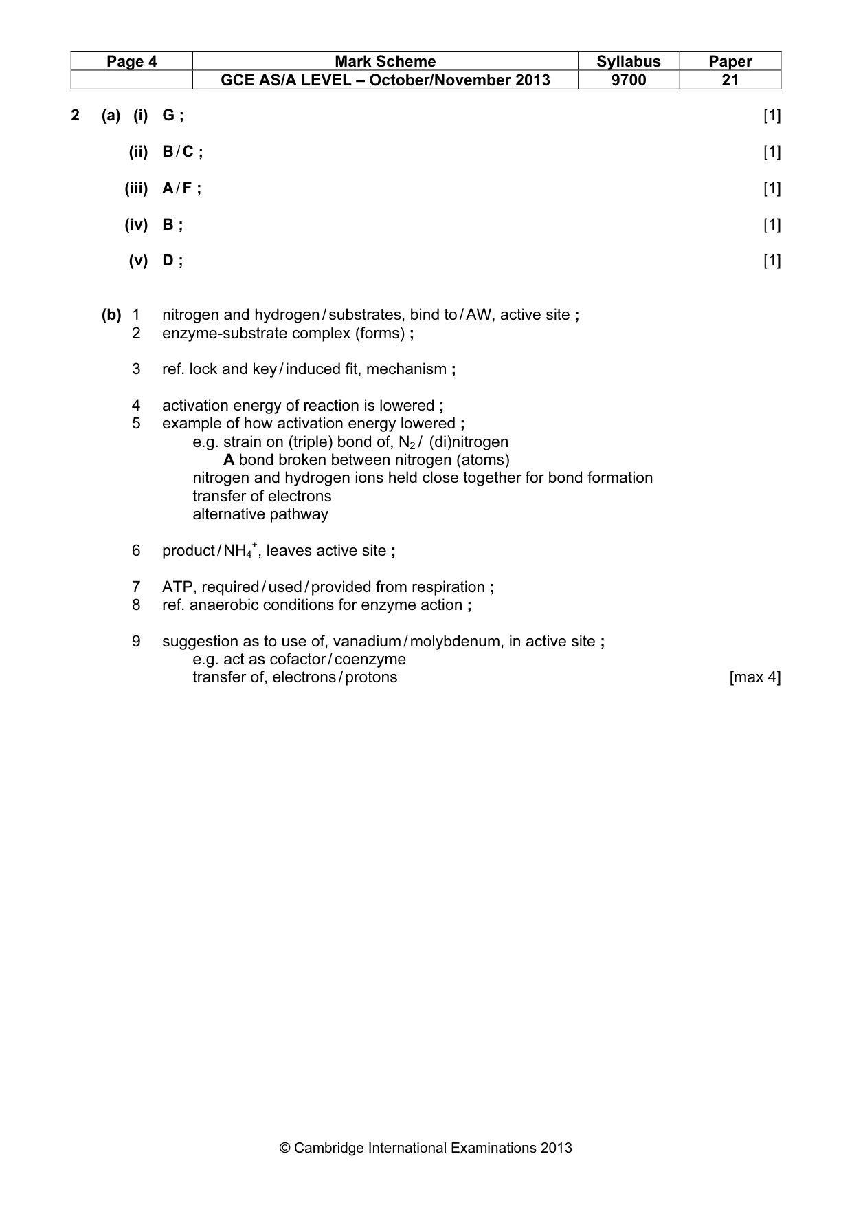 Mark scheme, page 4 of 10