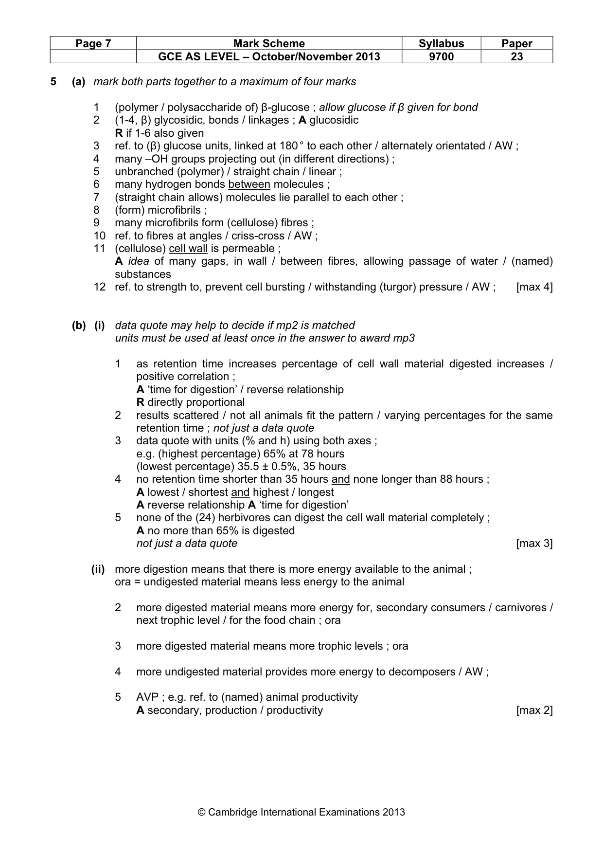 Mark scheme, page 7 of 9