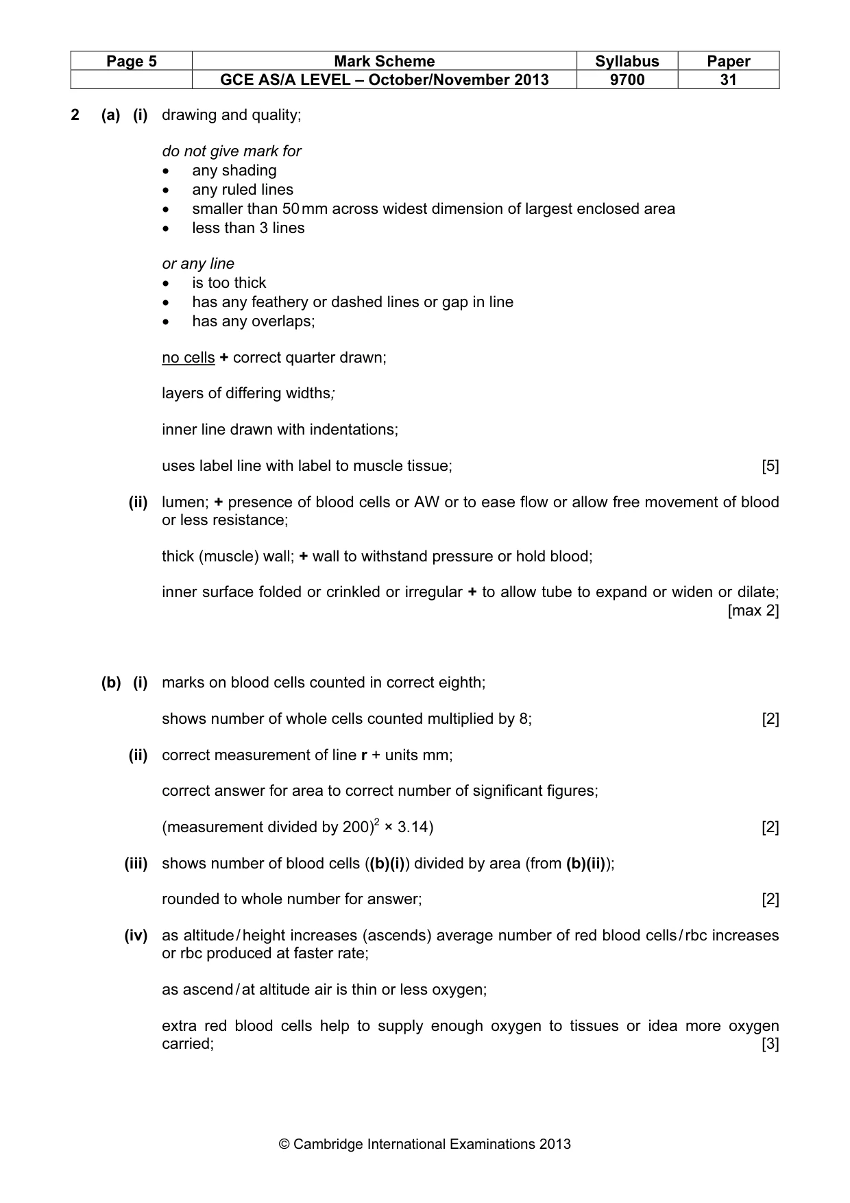 Mark scheme, page 5 of 6