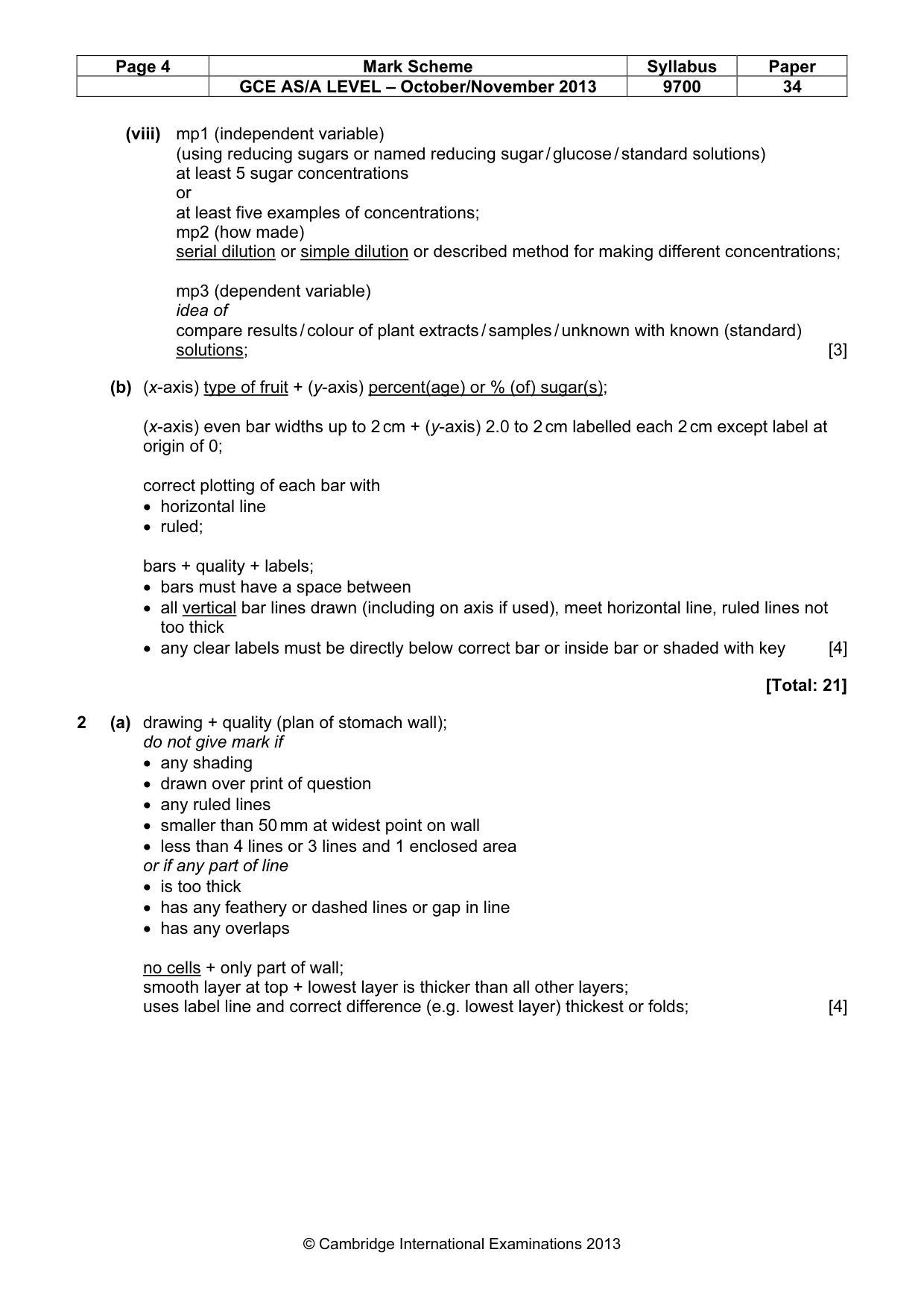 Mark scheme, page 4 of 5