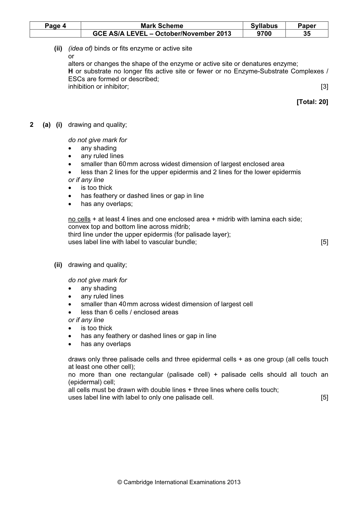 Mark scheme, page 4 of 5