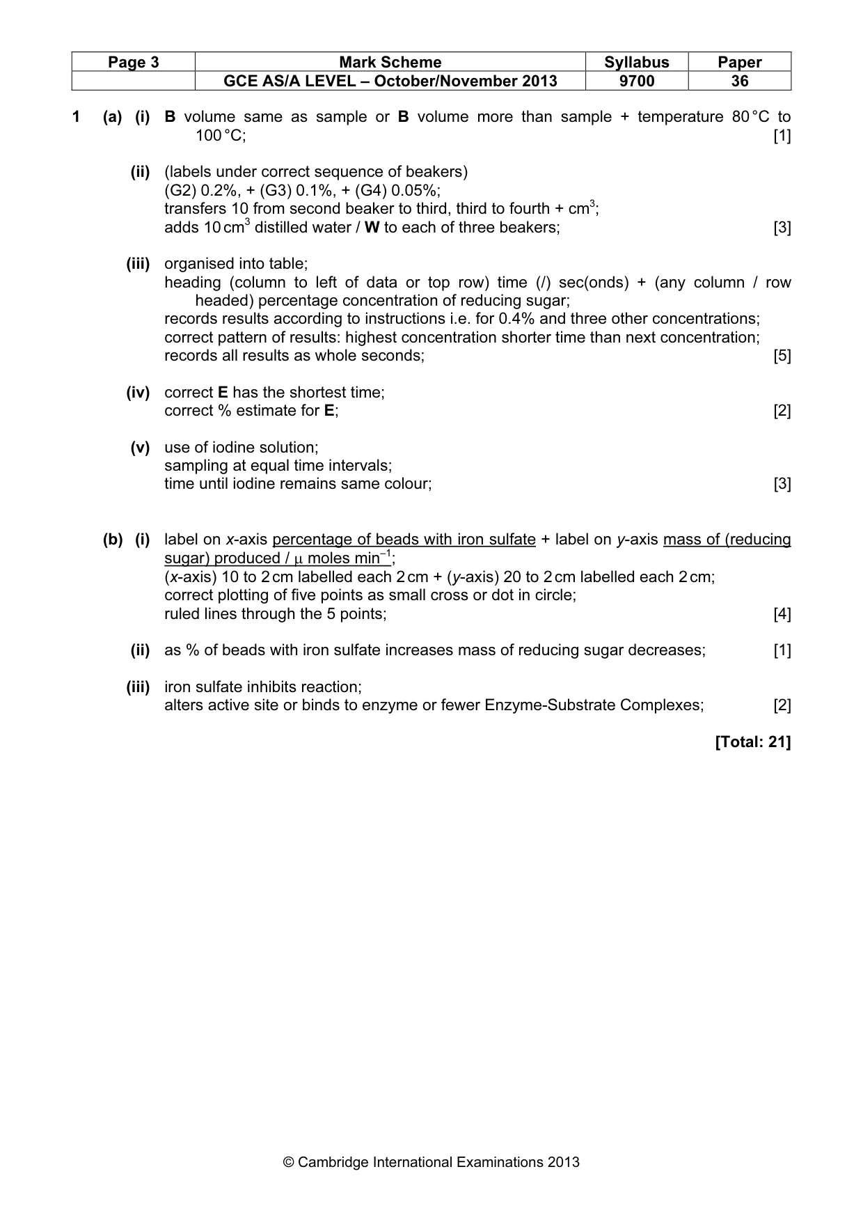 Mark scheme, page 3 of 5