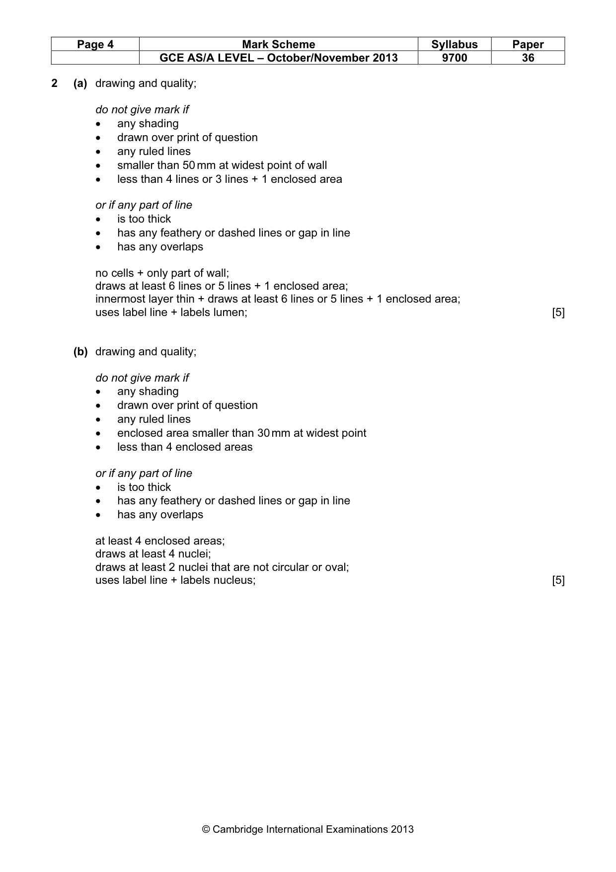 Mark scheme, page 4 of 5