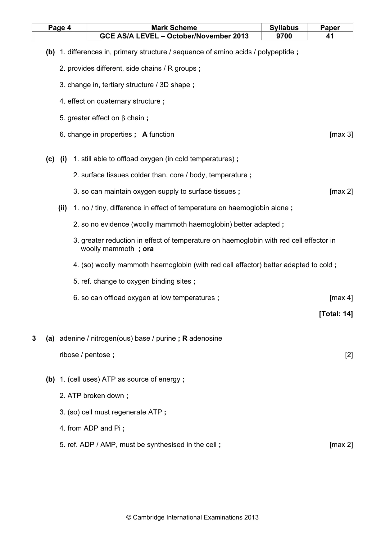 Mark scheme, page 4 of 10