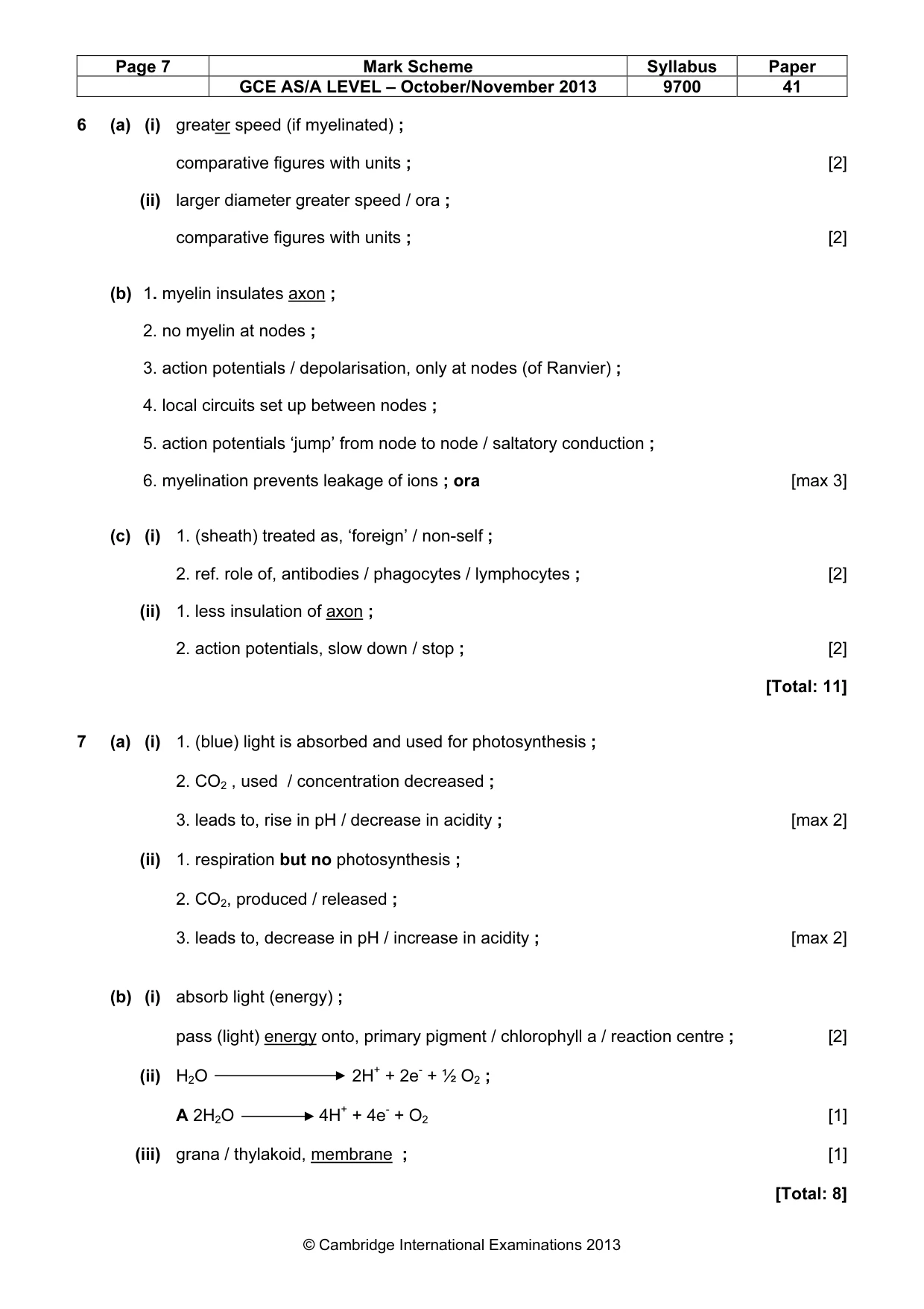 Mark scheme, page 7 of 10