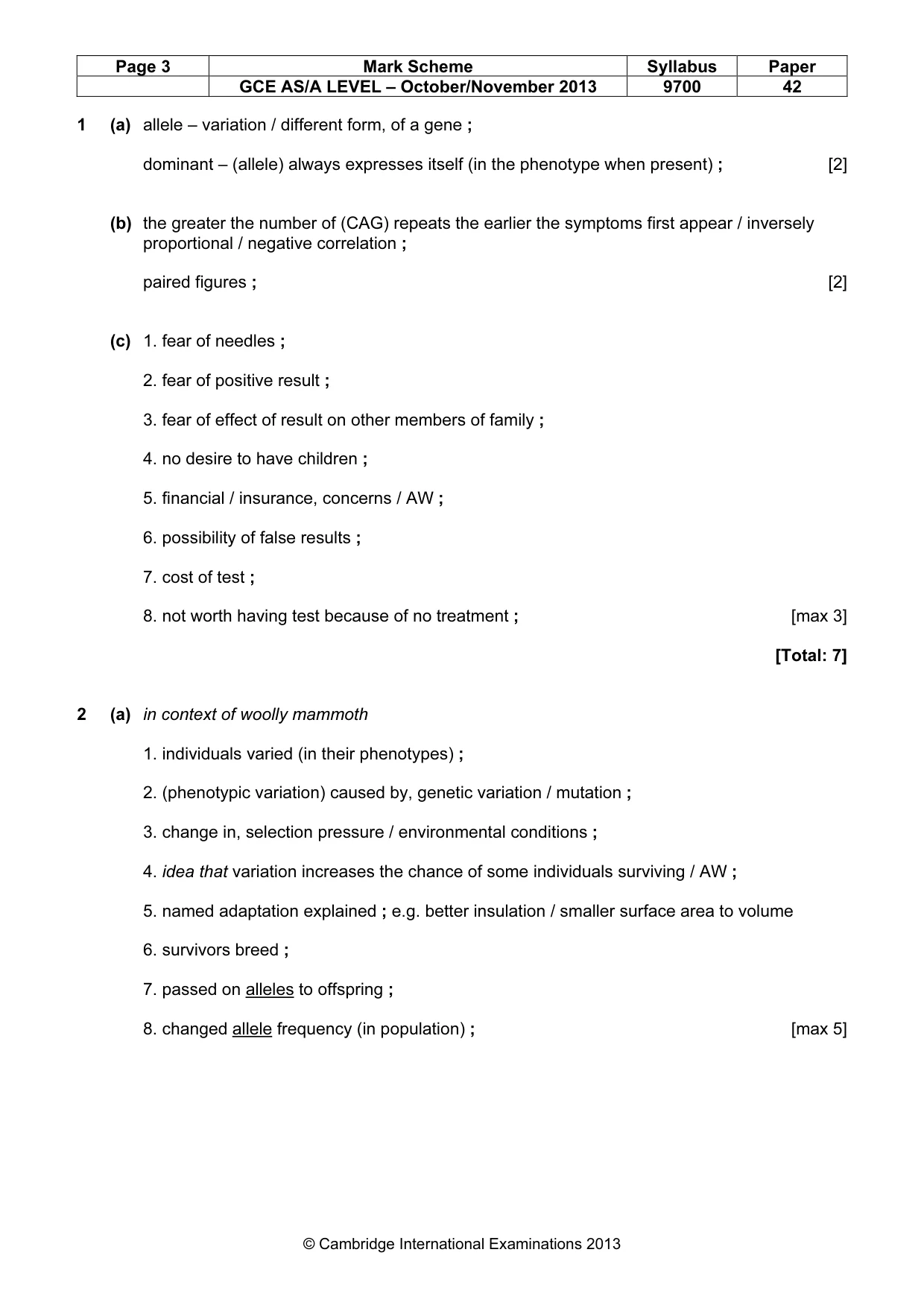Mark scheme, page 3 of 10