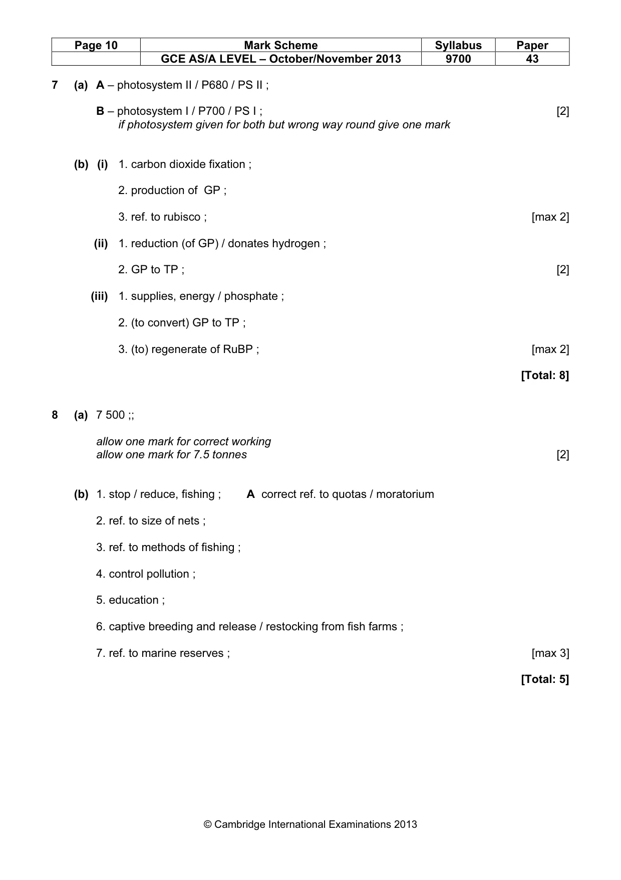 Mark scheme, page 9 of 12