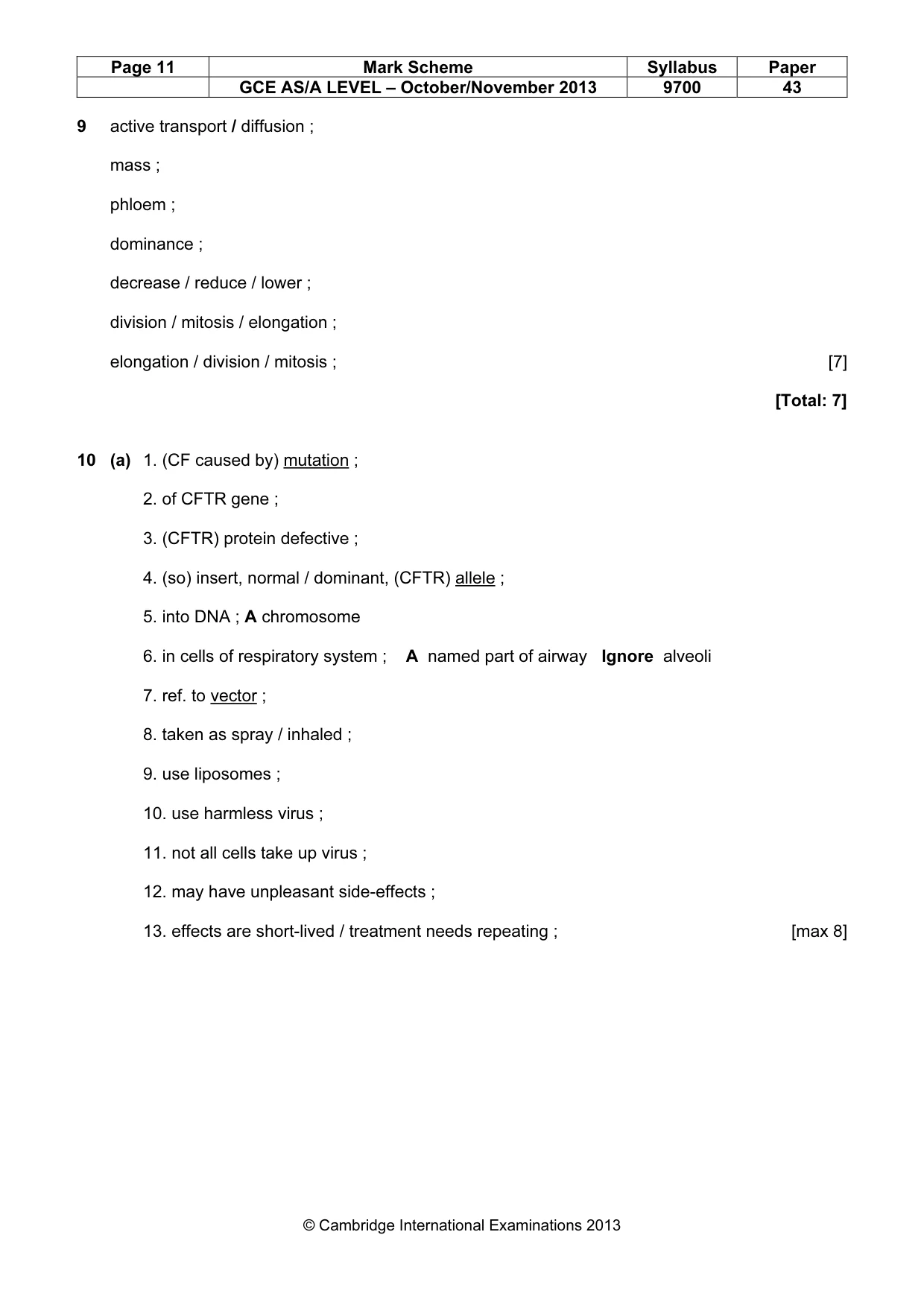 Mark scheme, page 10 of 12