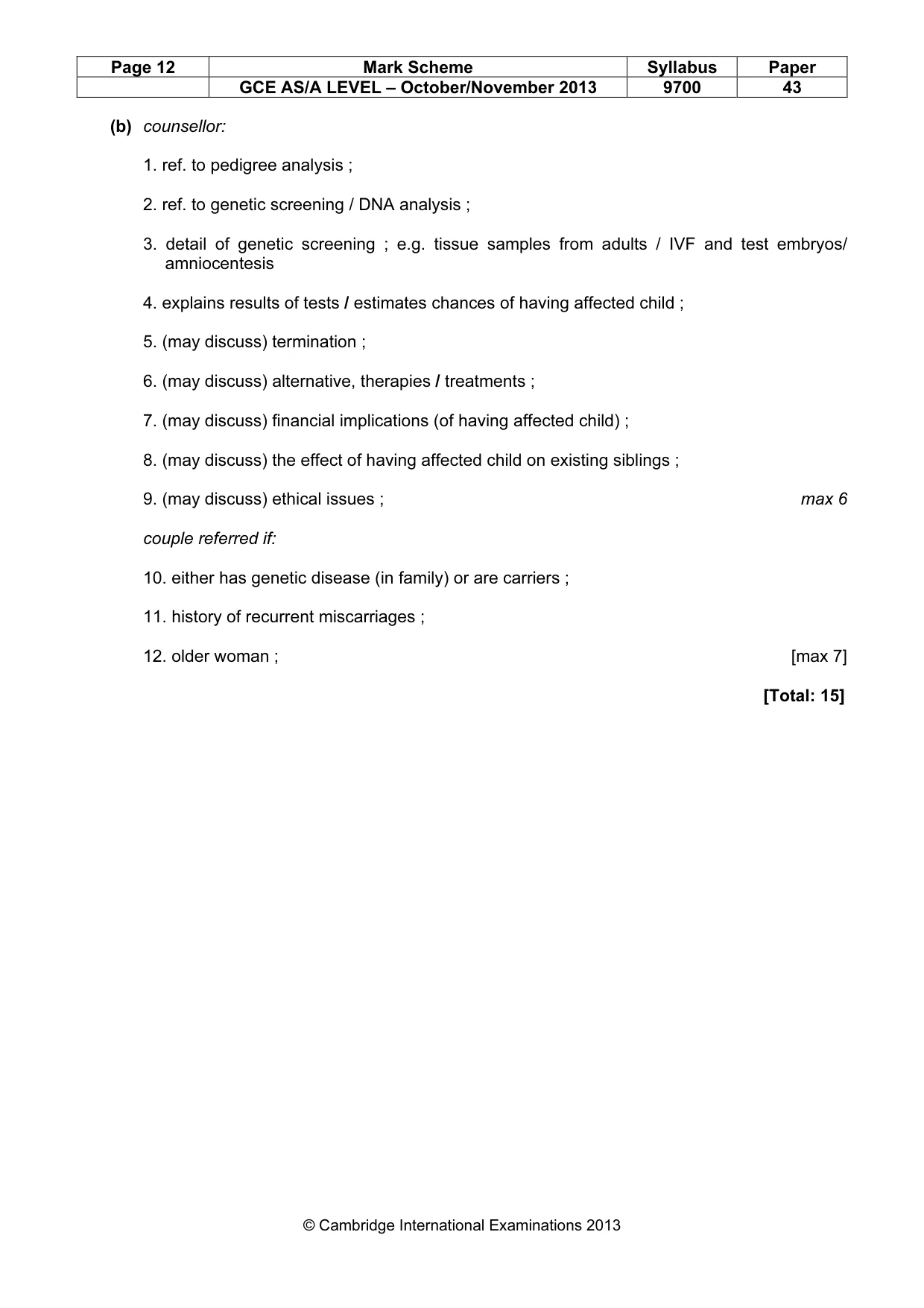 Mark scheme, page 11 of 12