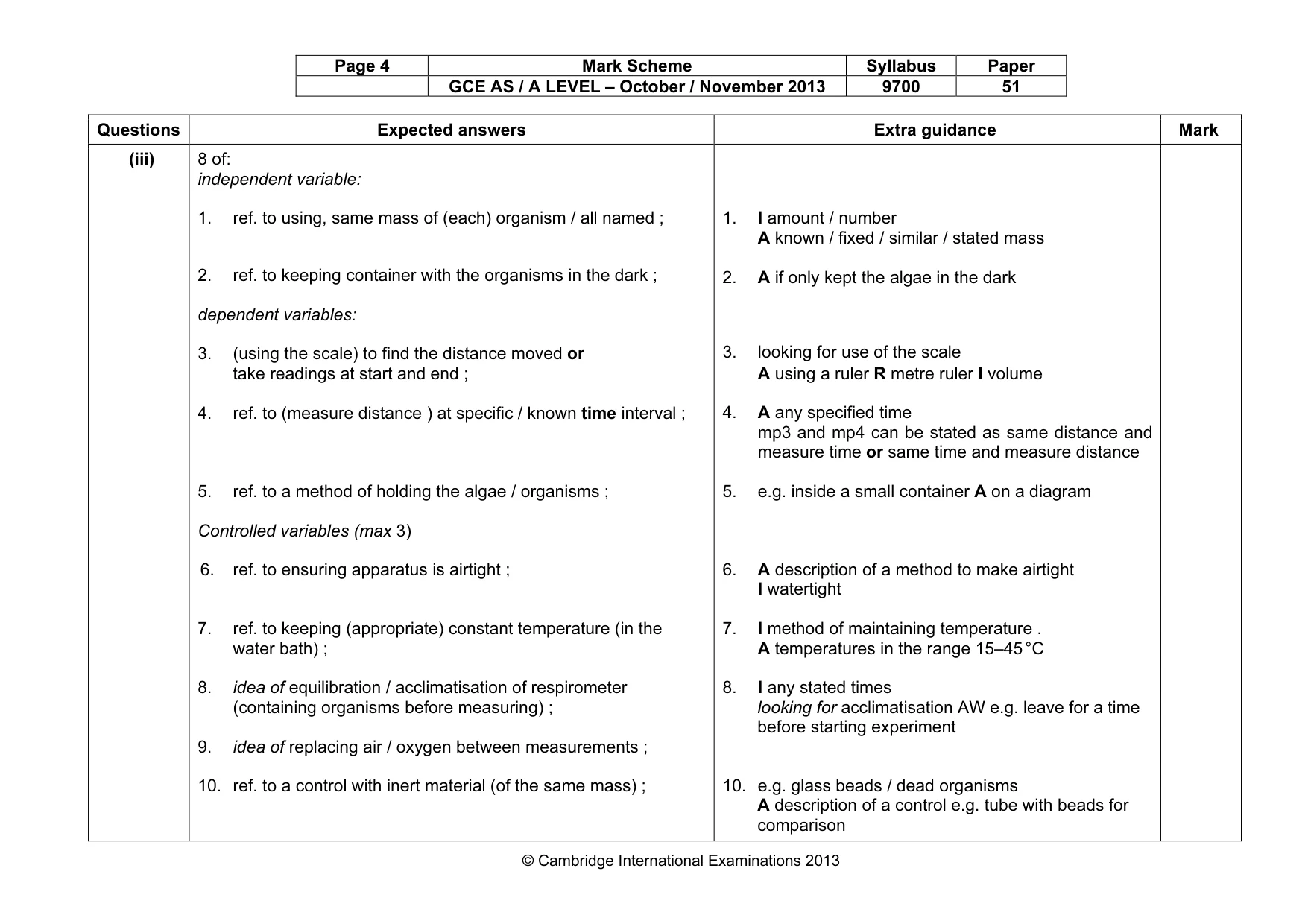 Mark scheme, page 4 of 9