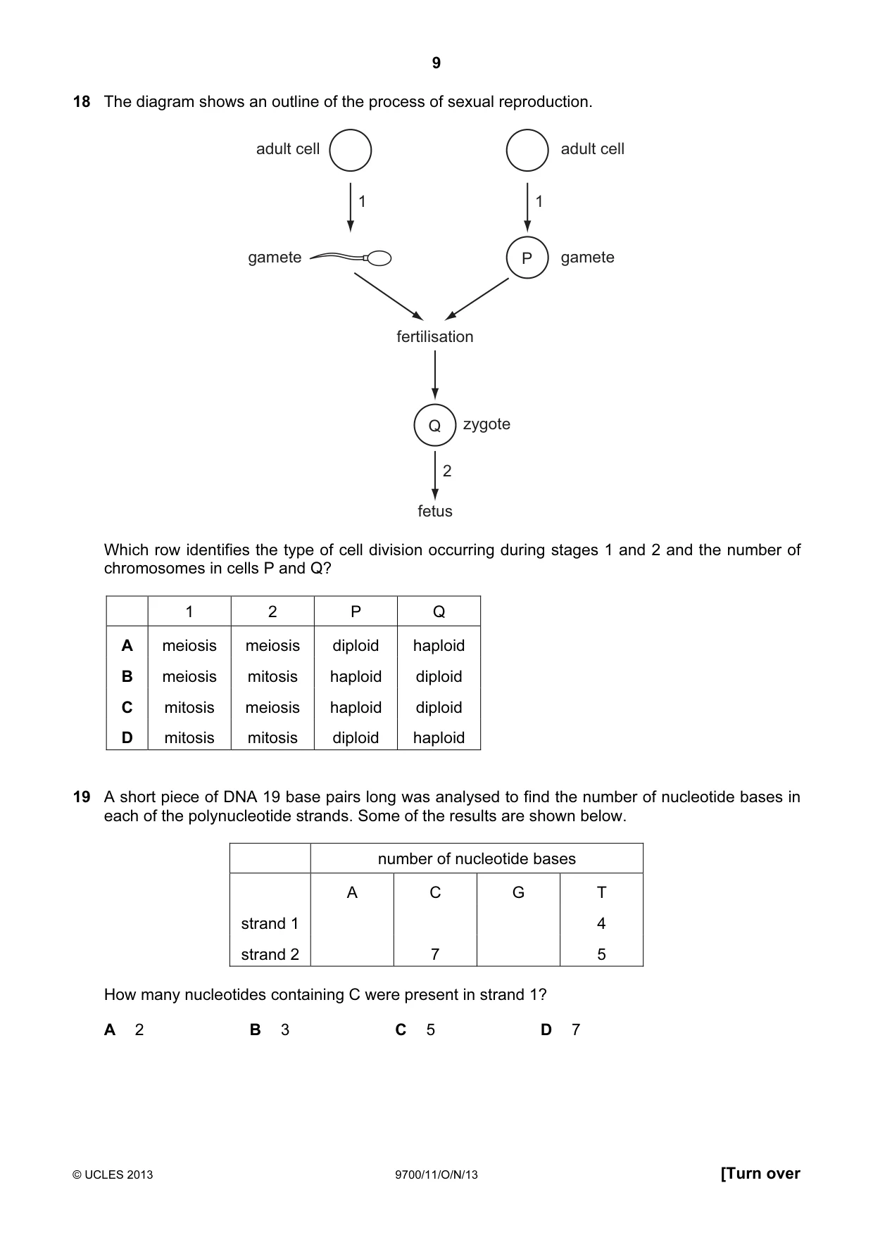 Cambridge A Level Biology 9700 2013 Oct/Nov Paper 1 · Variant 1 question paper, page 9 of 16