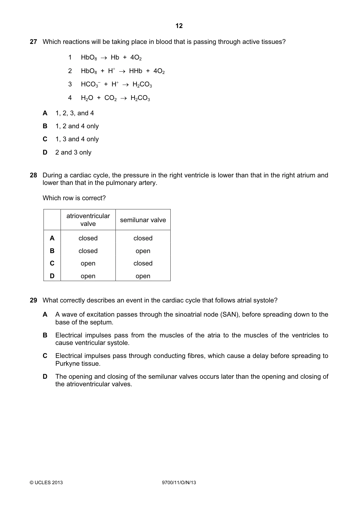 Cambridge A Level Biology 9700 2013 Oct/Nov Paper 1 · Variant 1 question paper, page 12 of 16