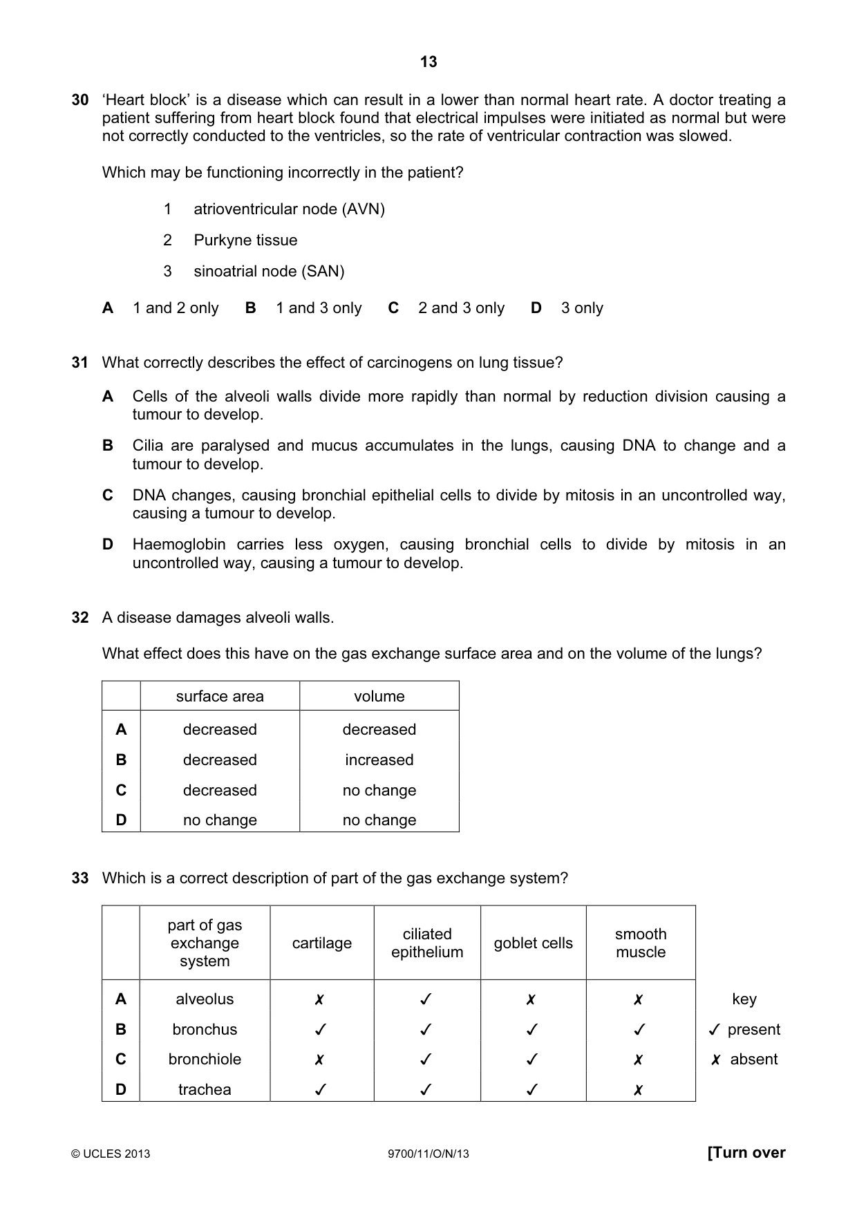Cambridge A Level Biology 9700 2013 Oct/Nov Paper 1 · Variant 1 question paper, page 13 of 16