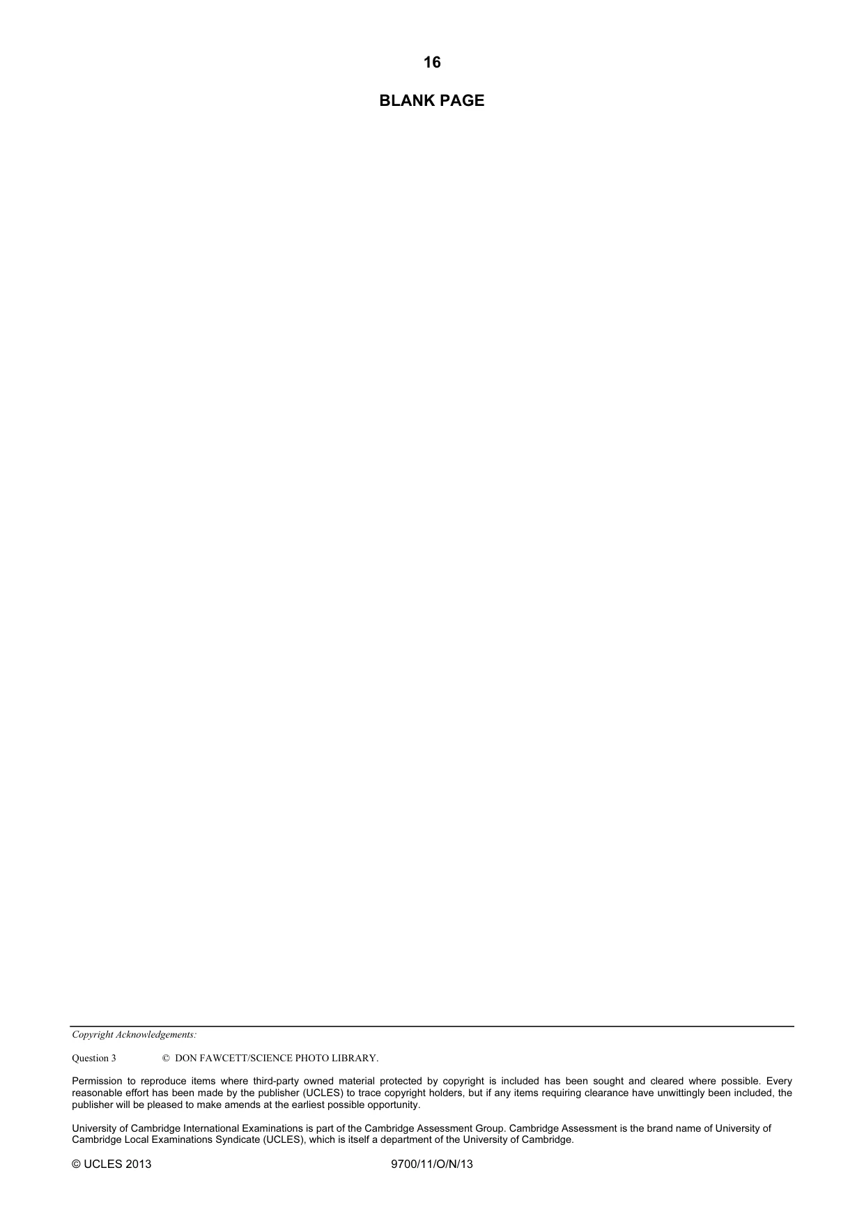 Cambridge A Level Biology 9700 2013 Oct/Nov Paper 1 · Variant 1 question paper, page 16 of 16